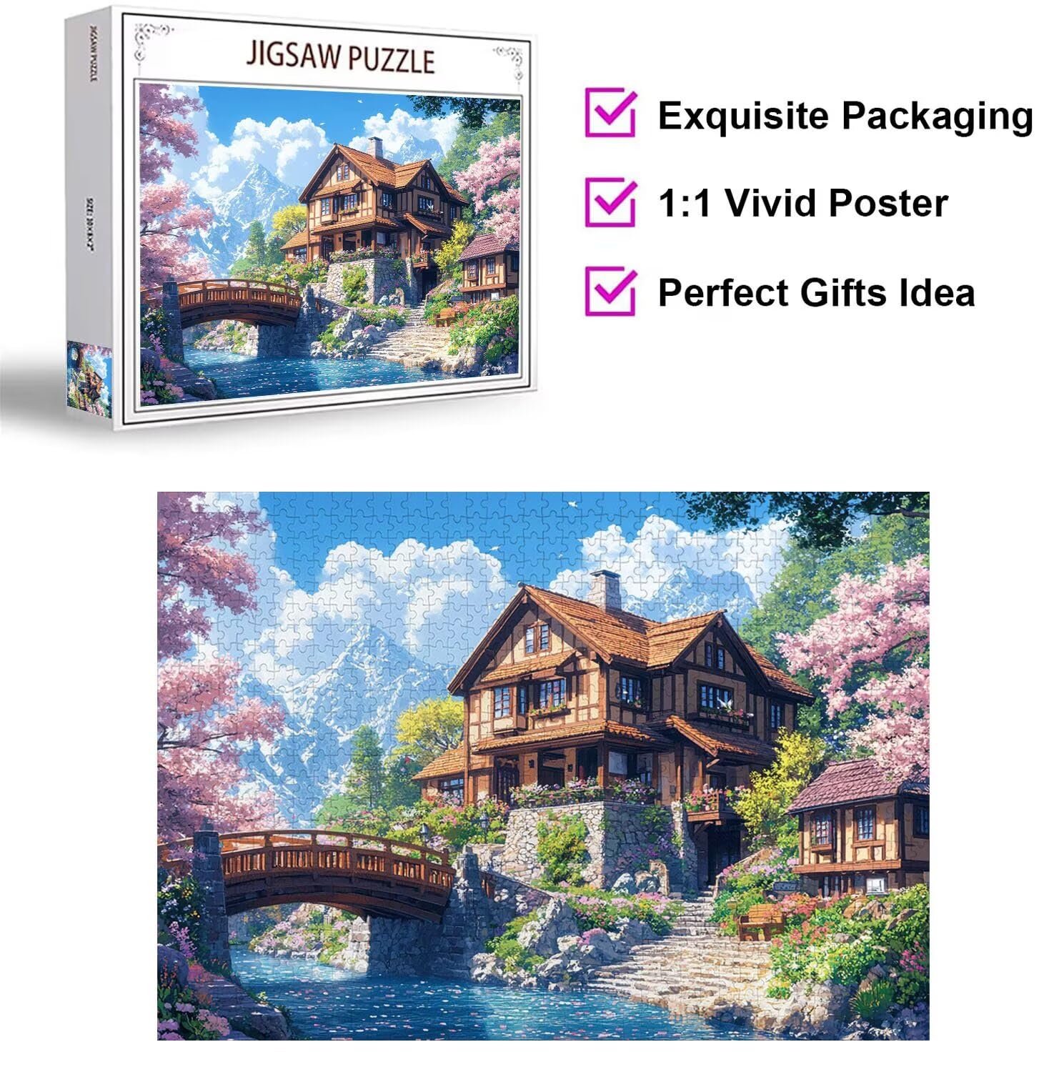 Puzzle 3000 Pezzi Il paesaggio Puzzle Adulti, Gioco Educativo, n-351 | Jigsaw Puzzles primavera, Impossibile Difficile Sfida, Classici Gioco Familiare, Giochi Divertenti, Idee Regalo