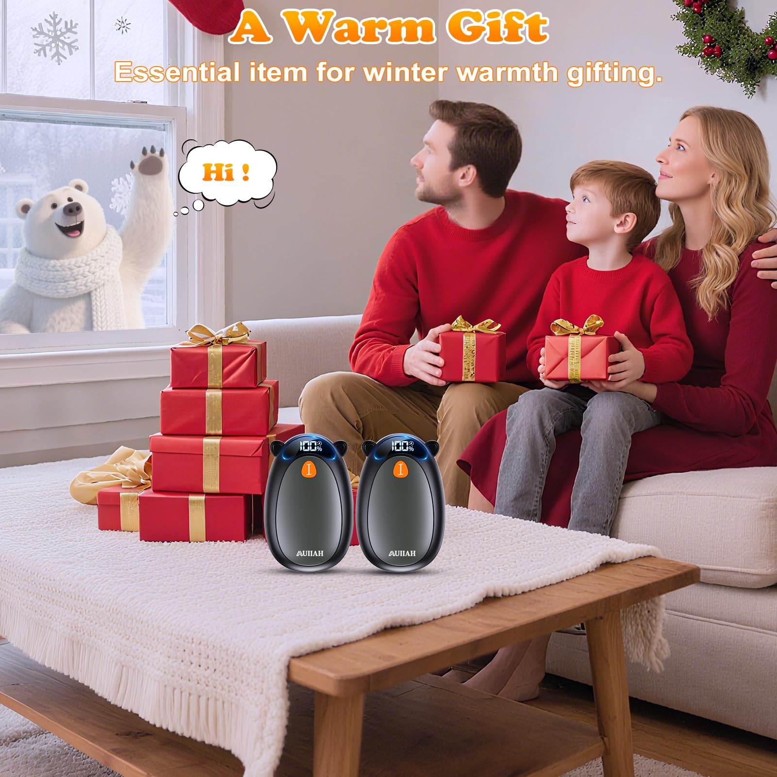 Calentadores de manos recargables con pantalla LED magnética, paquete de 2, 4 niveles de calor, calentadores de manos eléctricos portátiles, regalos para Navidad, hombres, mujeres, Raynaud