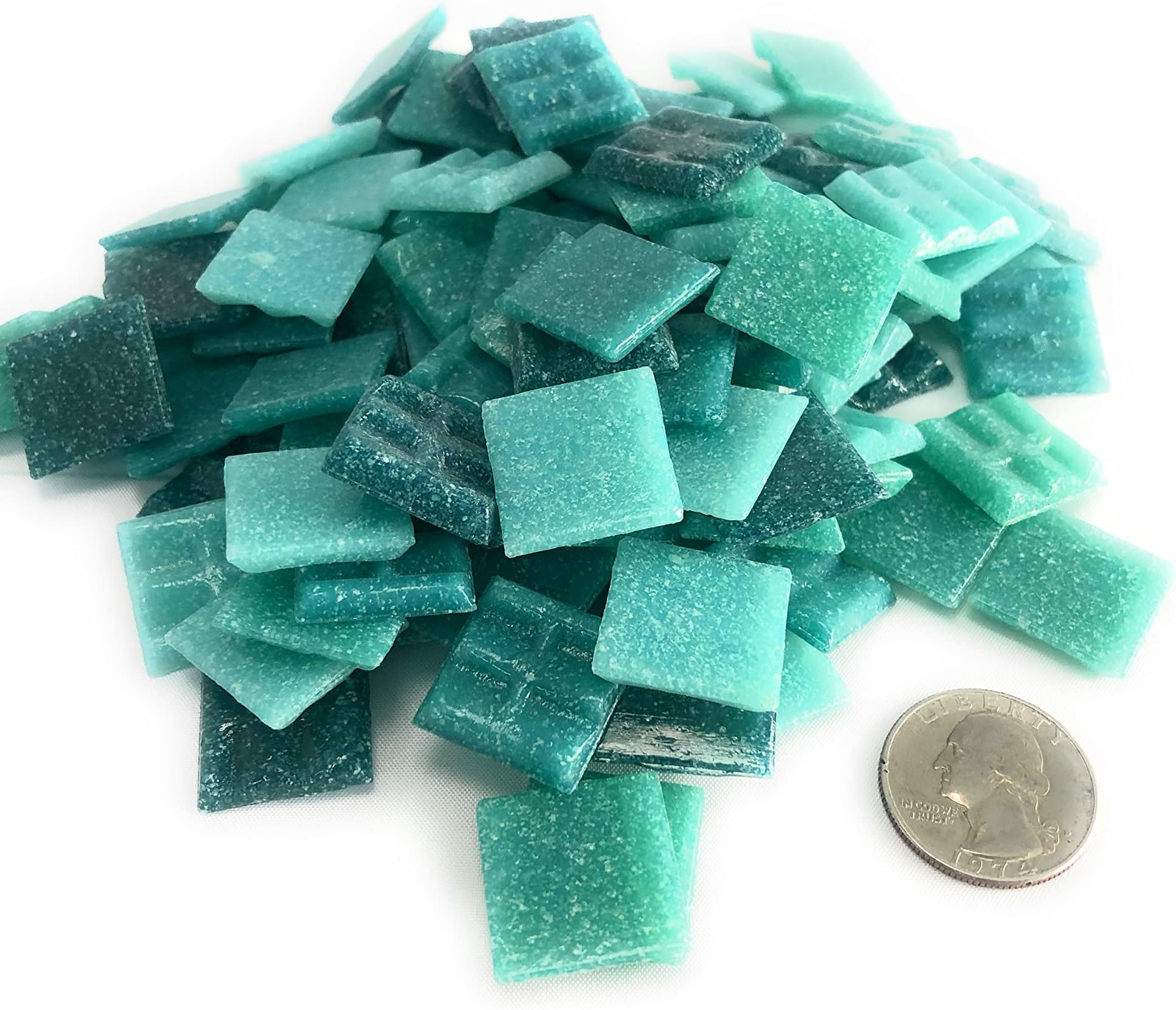 Vitreous Glass Mosaic Tile 3/4" - 1/2 lb Teal Assortment AB 05