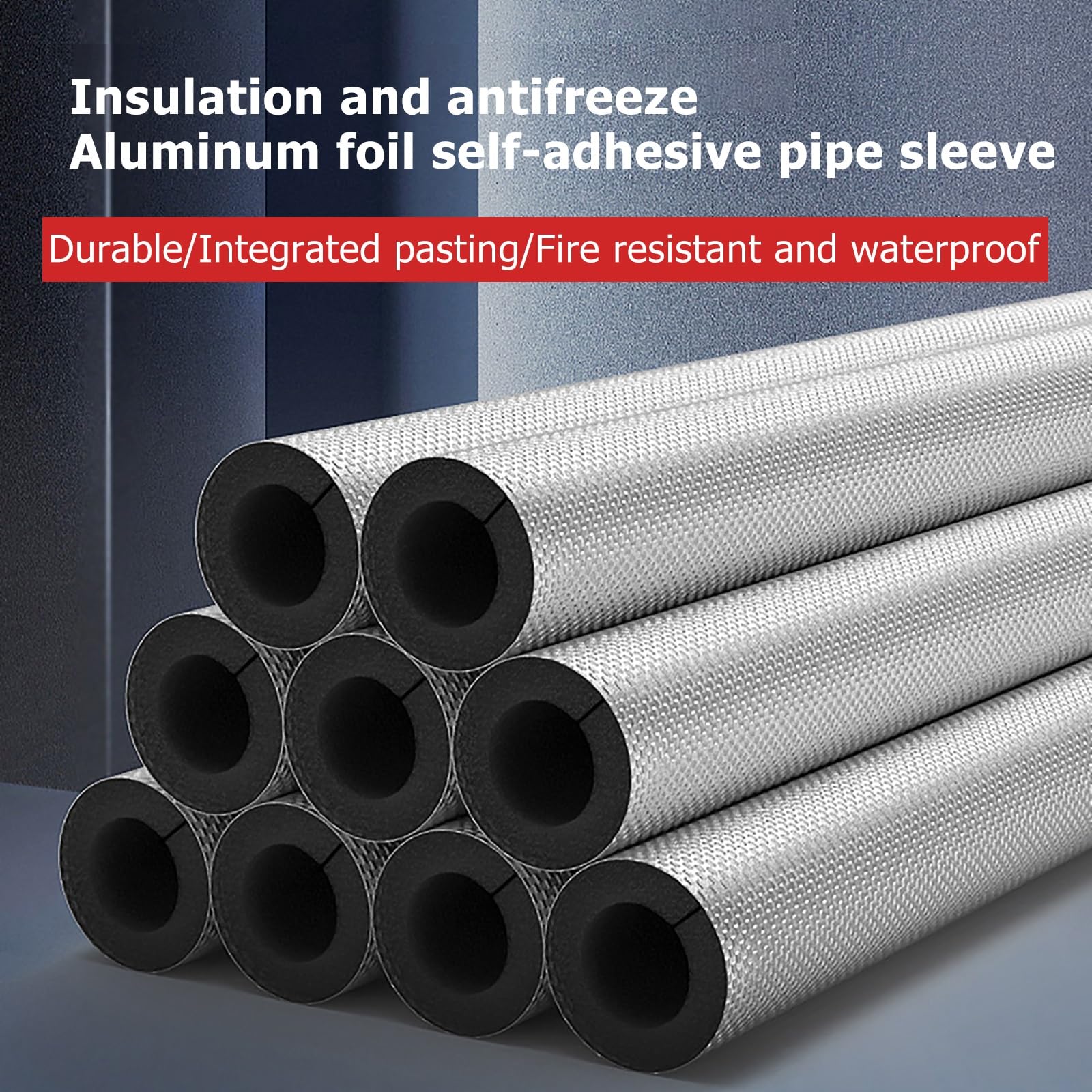 Protector Termico para Tuberias Coquilla Aislante de Aislamiento Acústico Manguito para Tuberías Al Aire Libre para El Laboratorio de la Industria del Aire Acondicionado ( Size : ID114mm T20mm L0.95m
