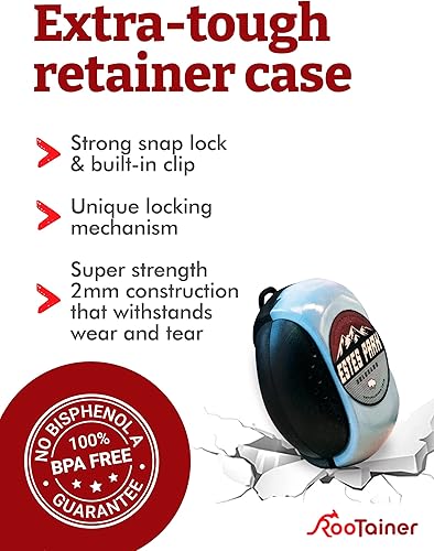 Miniatura 3 de Estuche de retención premium con clip - Soporte resistente para retenedores, protector bucal o Invisalign - Niños y adultos - Seguro y sin BPA con