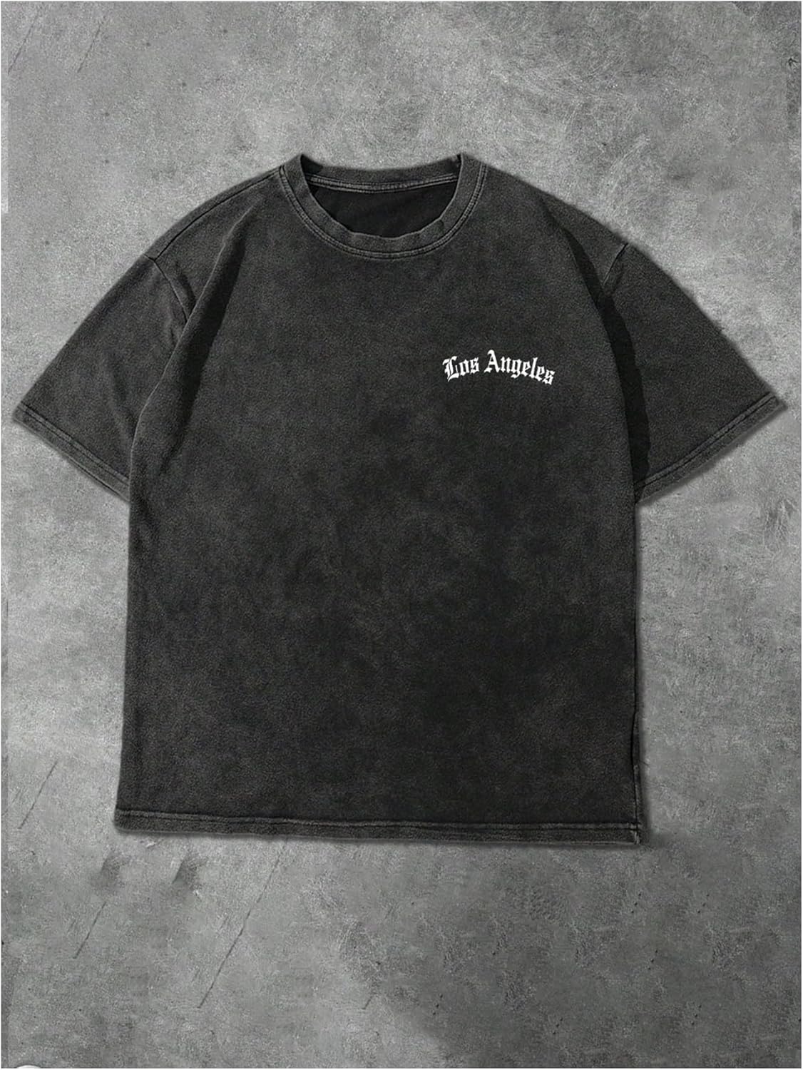 Men's Letter Graphic Tees Short Sleeve Crewneck Washed T Shirts Streetwear Drippy Clothes - Image 2