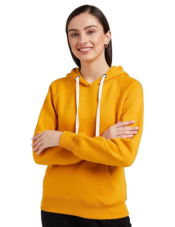Symbol Women's Cotton Blend Regular Fit Hooded Sweatshirt (with Front Pockets) (Available in Plus Sizes)