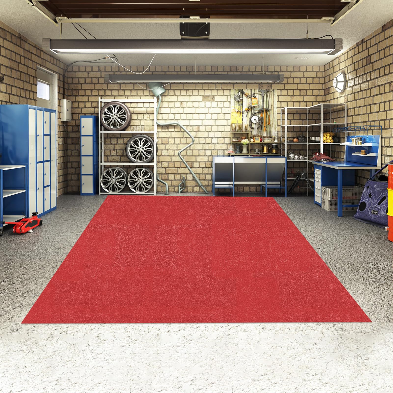 Tapis Garage Sol Antidérapant Imperméable, Tapis de Sol Voiture et Moto Découpable 520×223 cm, Revêtement Protection Sol Garage pour Voiture Moto Atelier, Tapis Découpable Absorbant Huile Eau (Black)