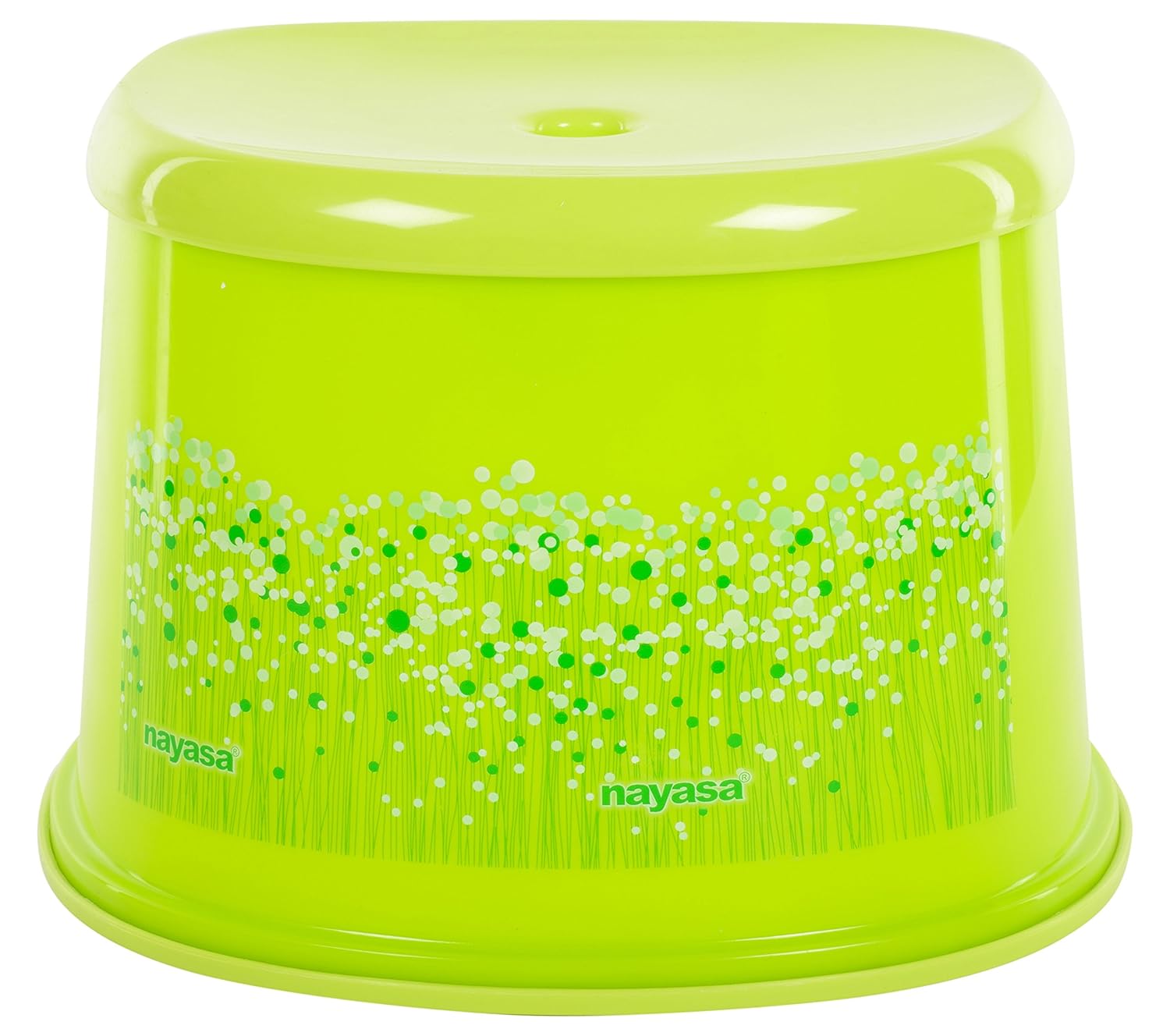 Nayasa Bathroom Stool (Glossy Finish, Green, Green Funk Square_Patla ...