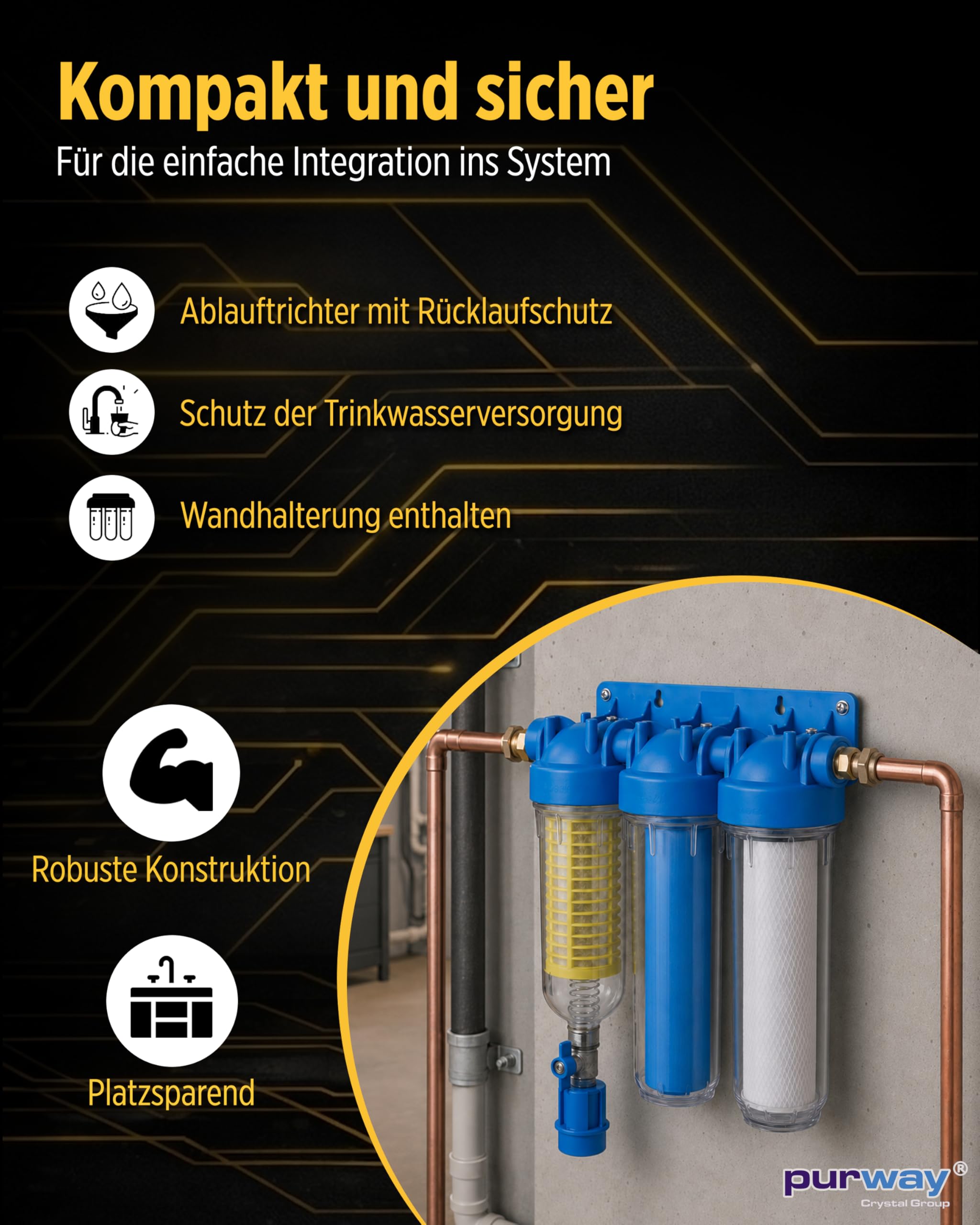 Purway HYDRA Ironmaster 1" Set Eisenfilter Brunnenwasserfilter Hauswasserfilter Chlor