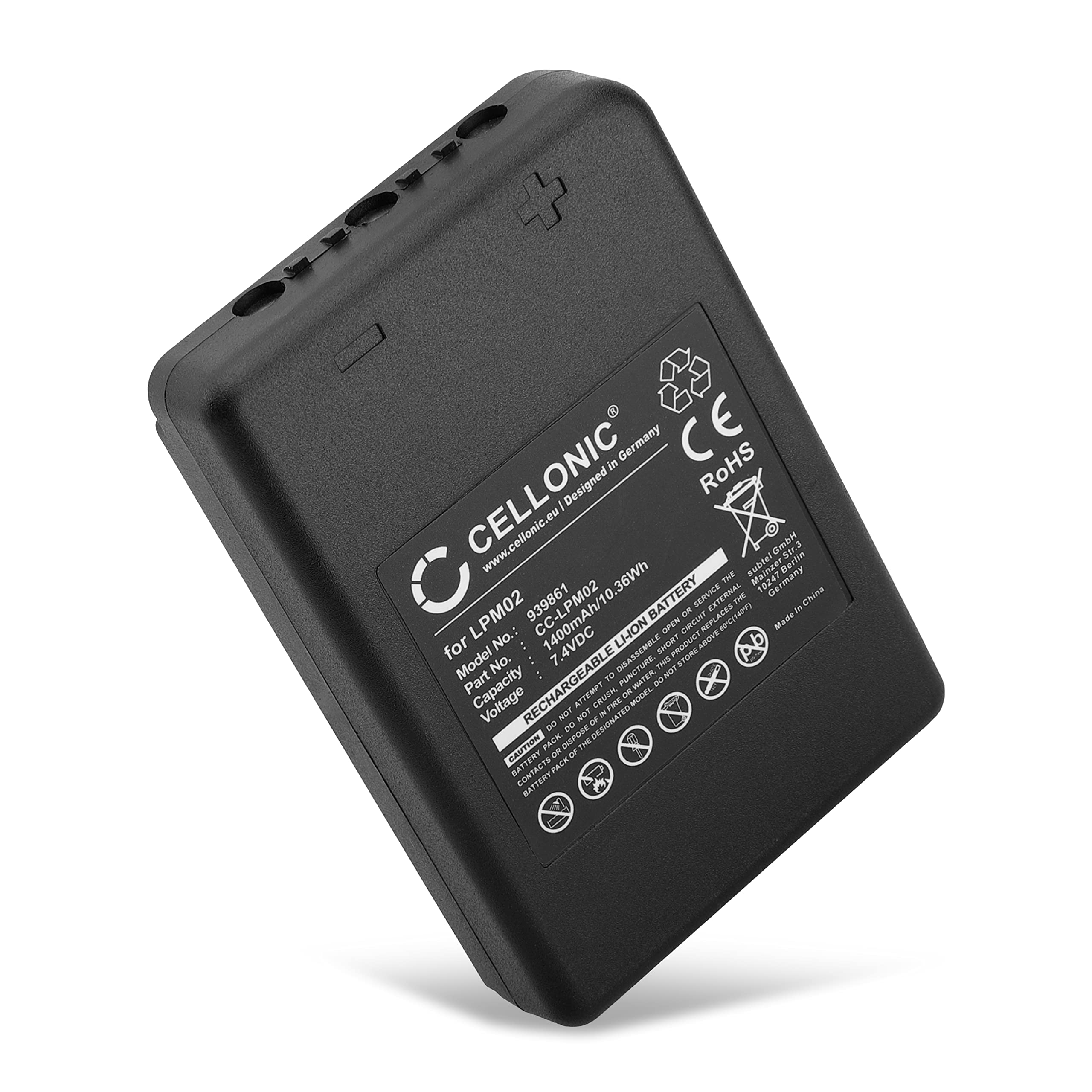 CELLONIC 1x Battery for Remote Control Compatible with Autec AJM, AJR, AJS, LPM02 - (1400mAh, 7.4V)