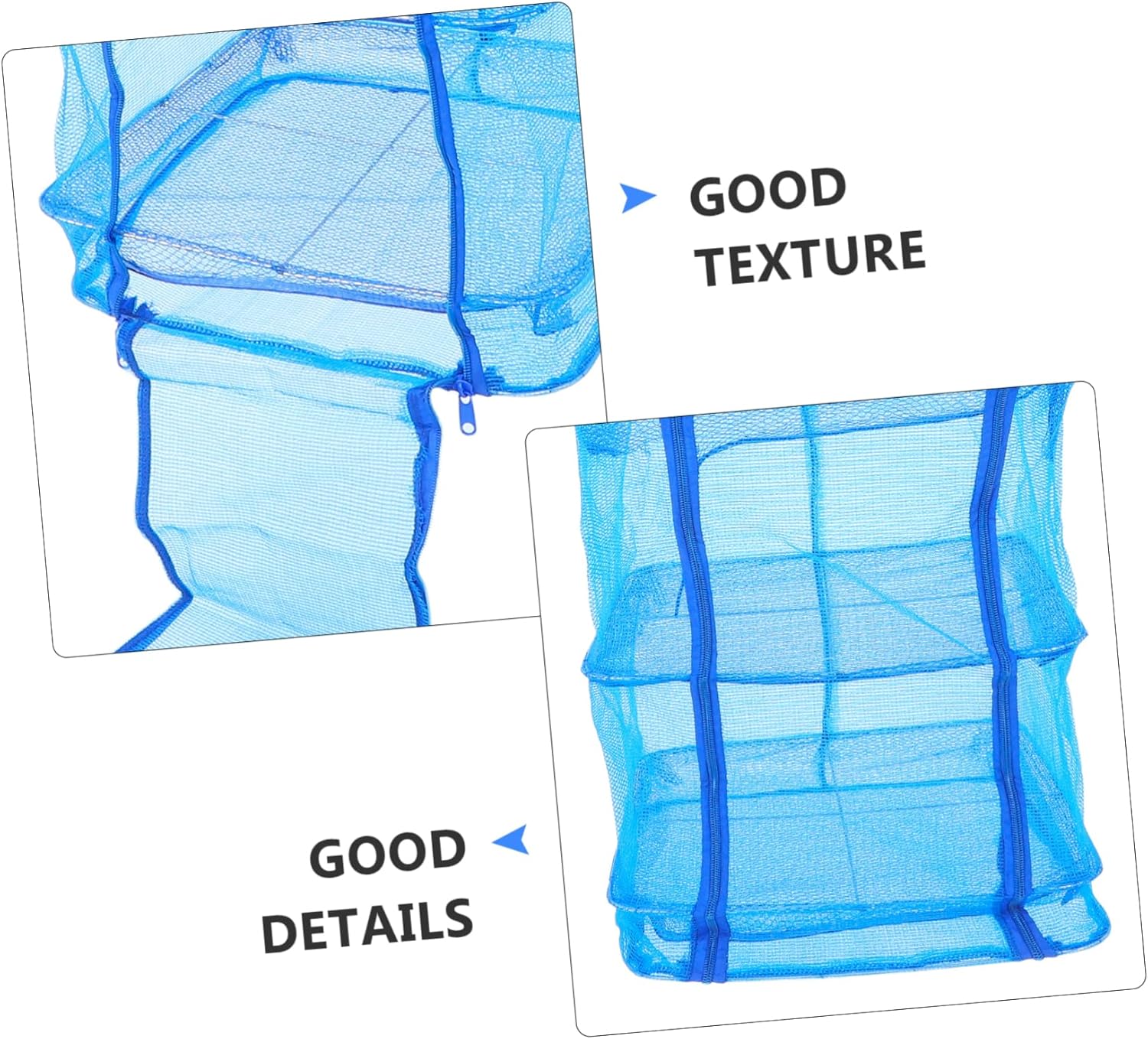 2pcs Folding Drying Nets with Nylon Mesh and Sturdy Wire Frame Multi Breathable Hanging Drying Rack for Fish Vegetables Fruits Storage Holders for Indoor and Outdoor Use