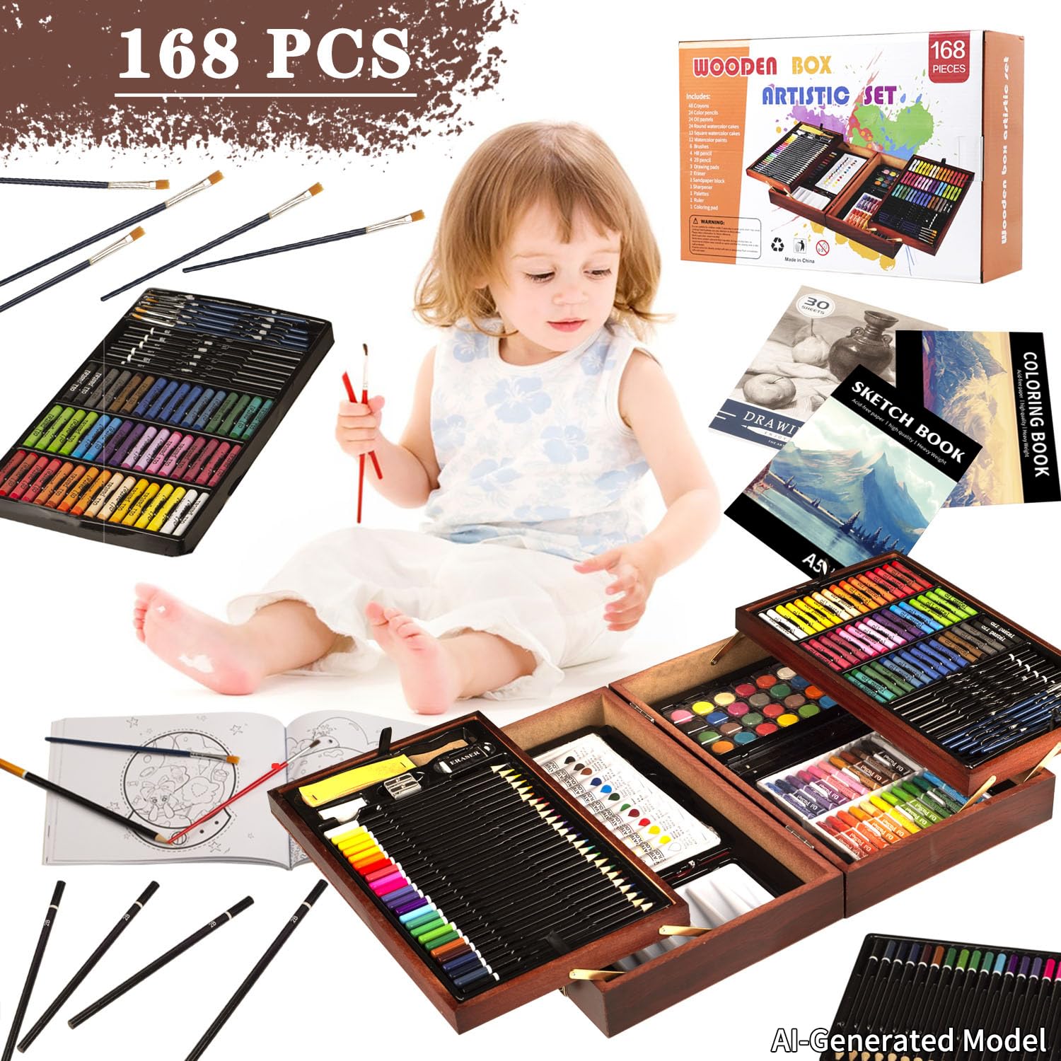 Deluxe Art Set for Kids - 168 Piece Drawing & Painting Kit -3 Deluxe Art Set for Kids - 168 Piece Drawing & Painting Kit -3