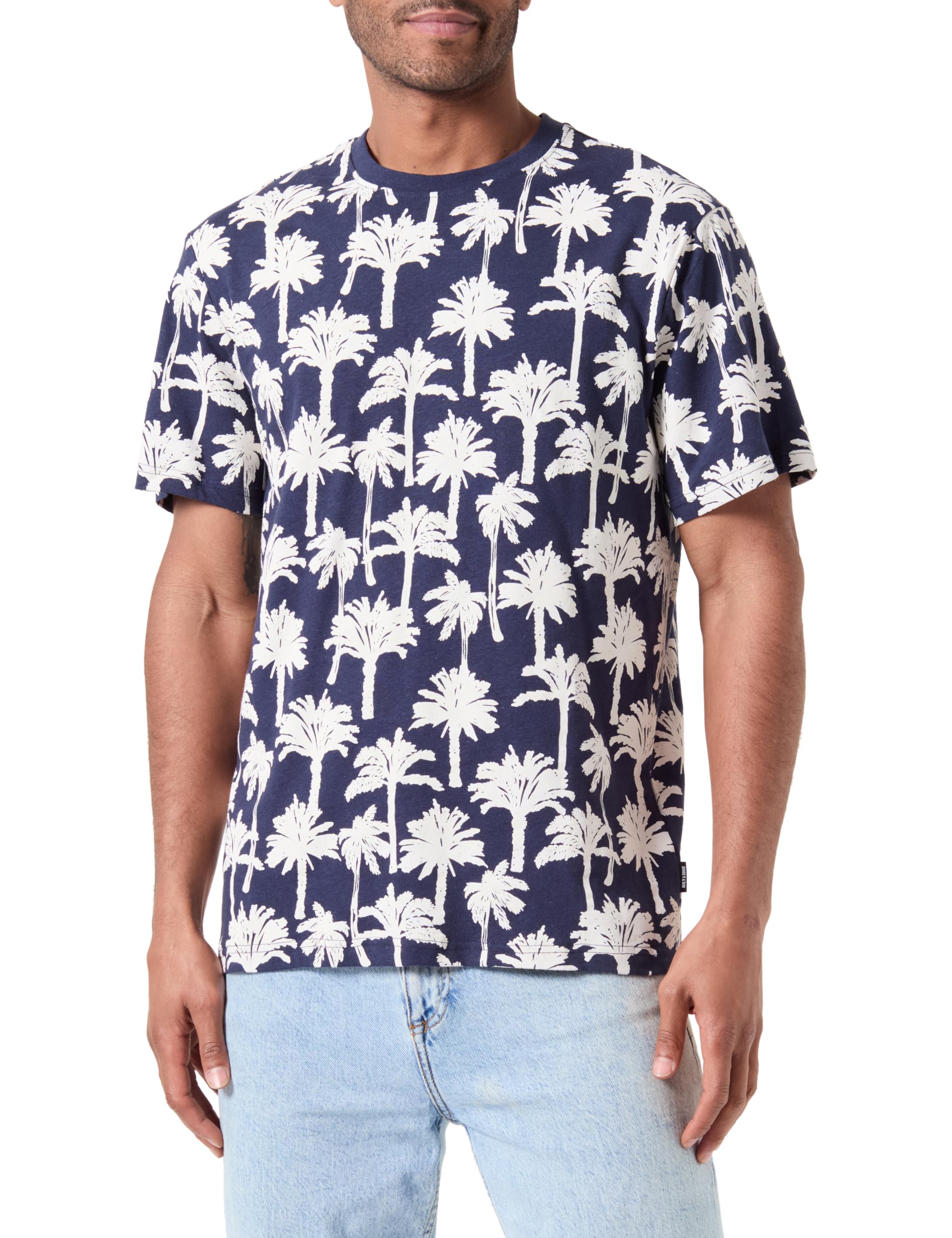 ONLY & SONS Onsmusk Life Reg Logo SS 3843 Tee T-Shirt, Dark Navy, S Uomo