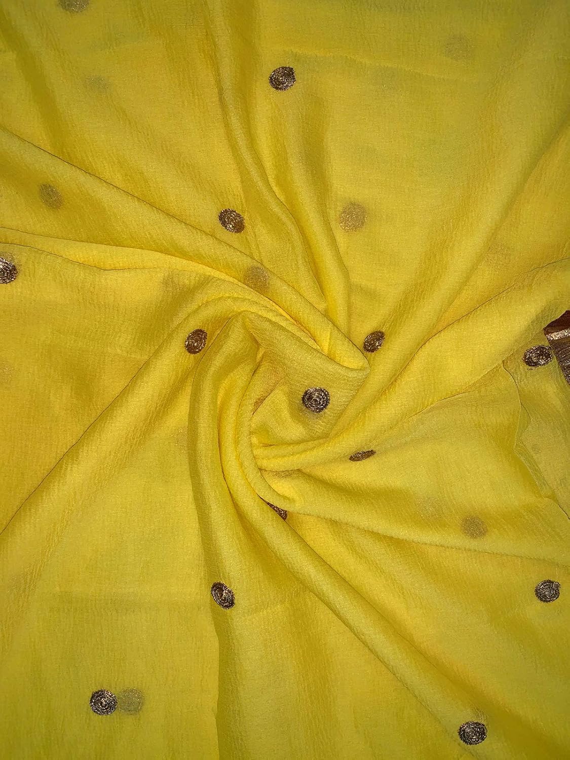 themilestocks Woman's Embroidered Chiffon Dupatta Scarf Shawl Wrap Soft Indian Bridal Wedding - Off White - Image 5