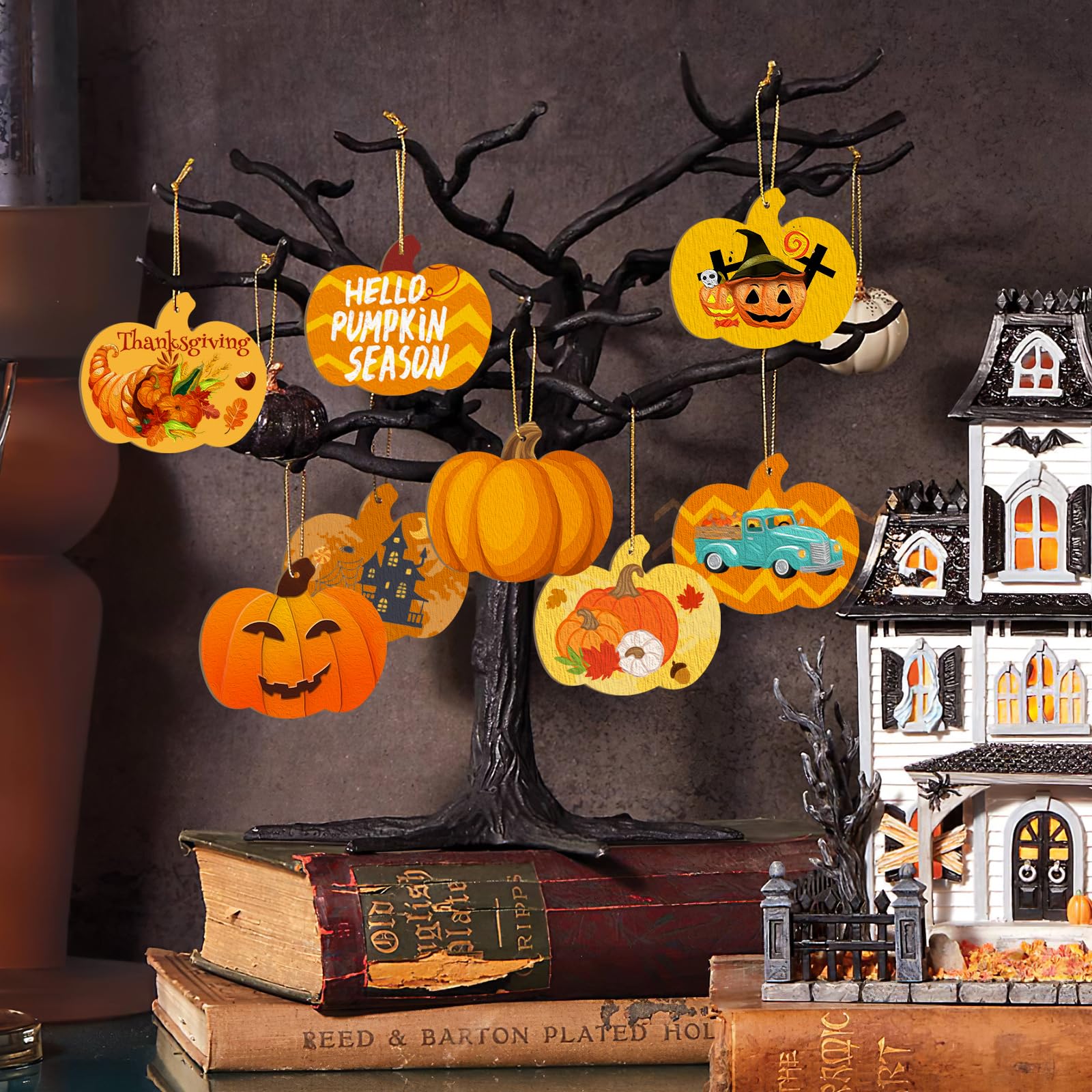 Wood Family Pumpkins Rustic Halloween Decor Pumpkin Rustic Halloween