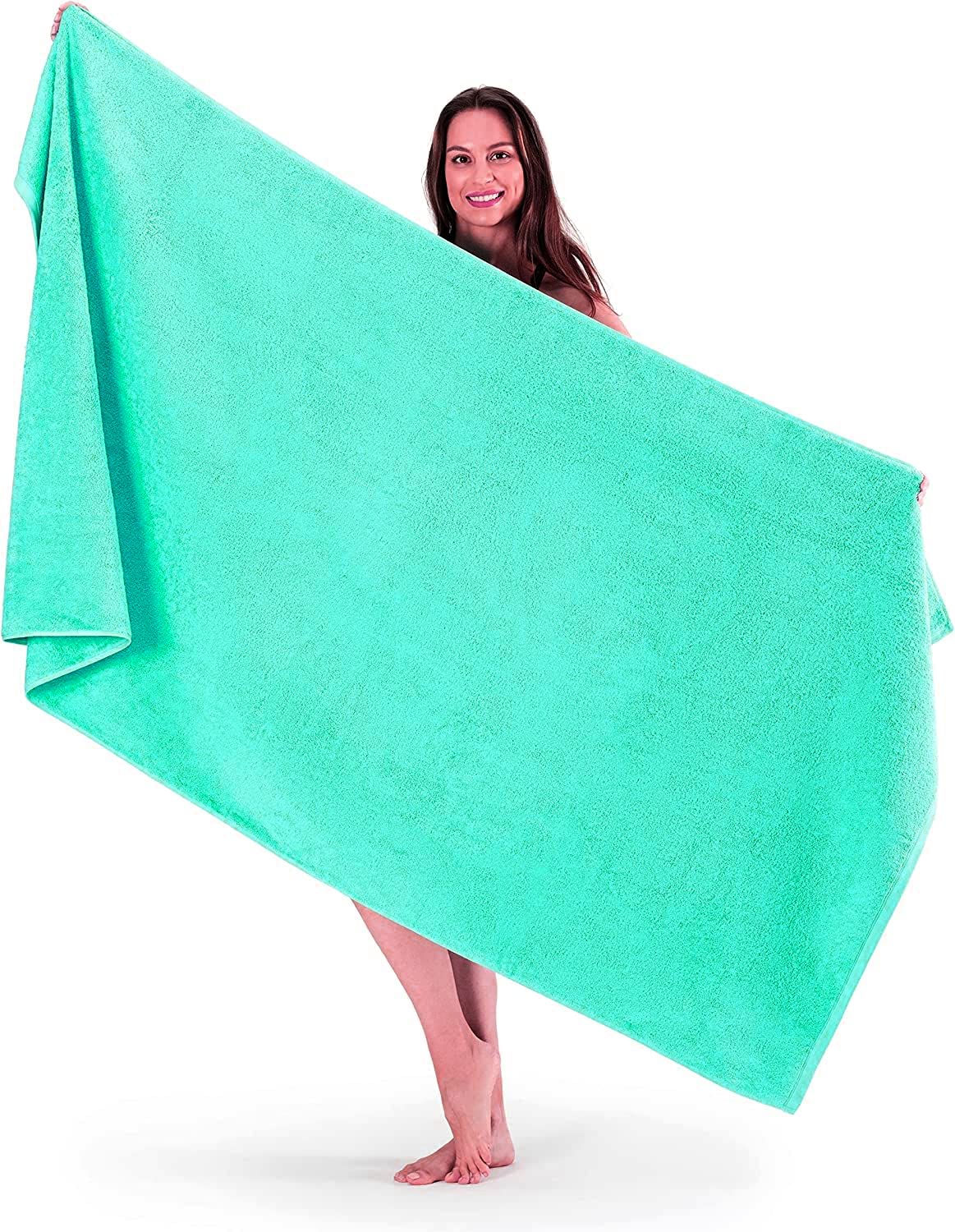 Extra Large Bath Sheet (100 x 200 cm -600 GSM) Super Jumbo Big Bath Sheet Towels Body Wrap (Teal, Cotton) — image 1