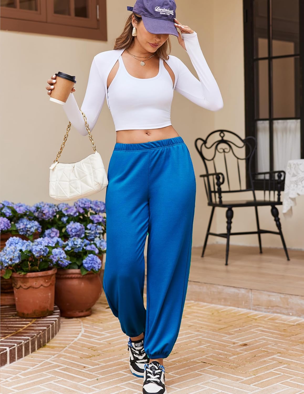 Ekouaer Jogger Pajamas Pants Baggy Lounge Pj Pant Cotton Sleep Bottoms Fall Sweatpants with Pockets for Women - Image 5