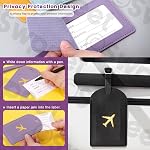 Swpeet 4Pcs Brown and Baby Blue PU Leather Passport Cover Holder and Luggage Tag Set, 2 Passport Covers 2 Luggage Tags, Passport Holder Travel Suitcase Tag, Passport Covers and Organizer for Travel