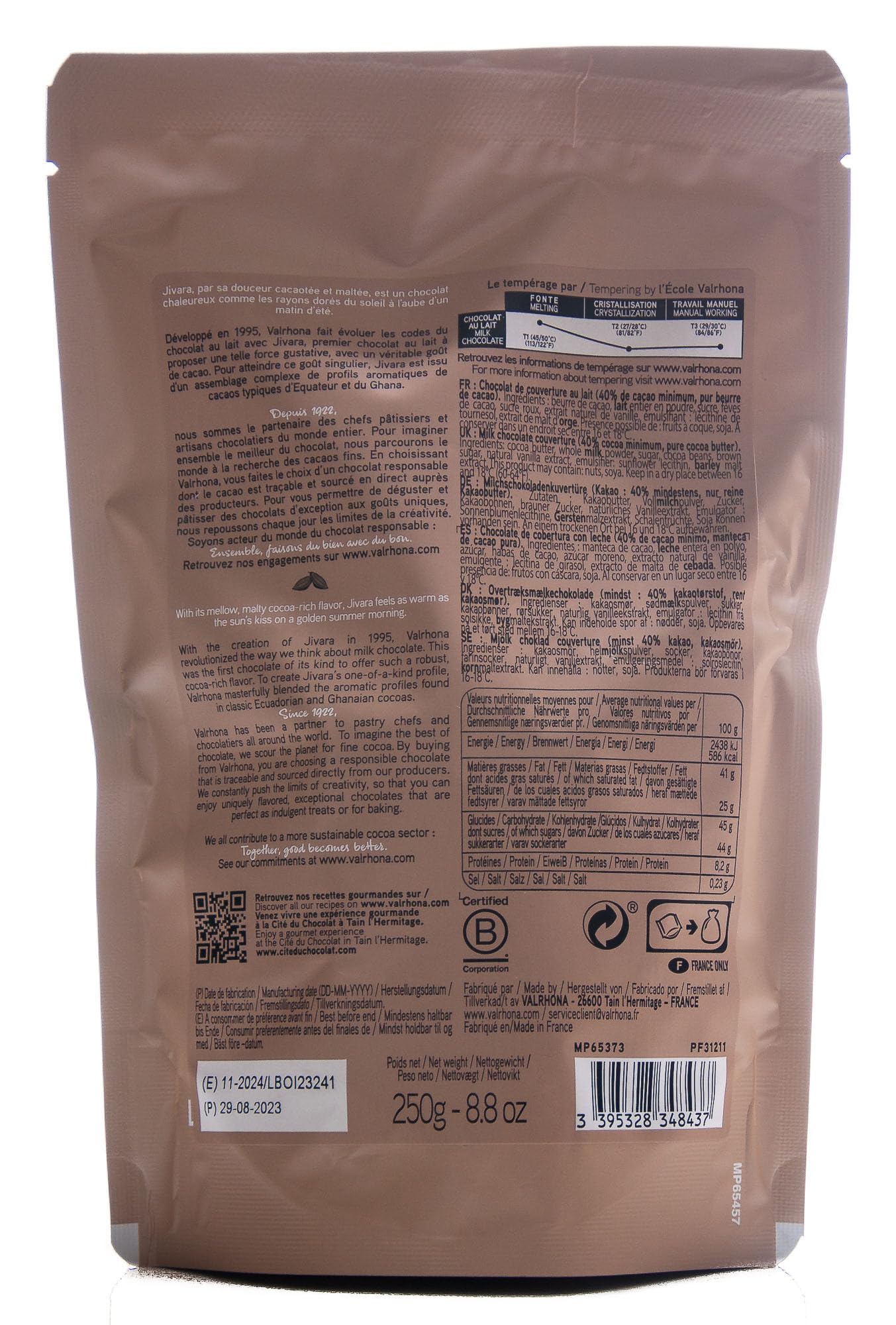Fèves Jivara Chocolat au Lait 40% - 250g