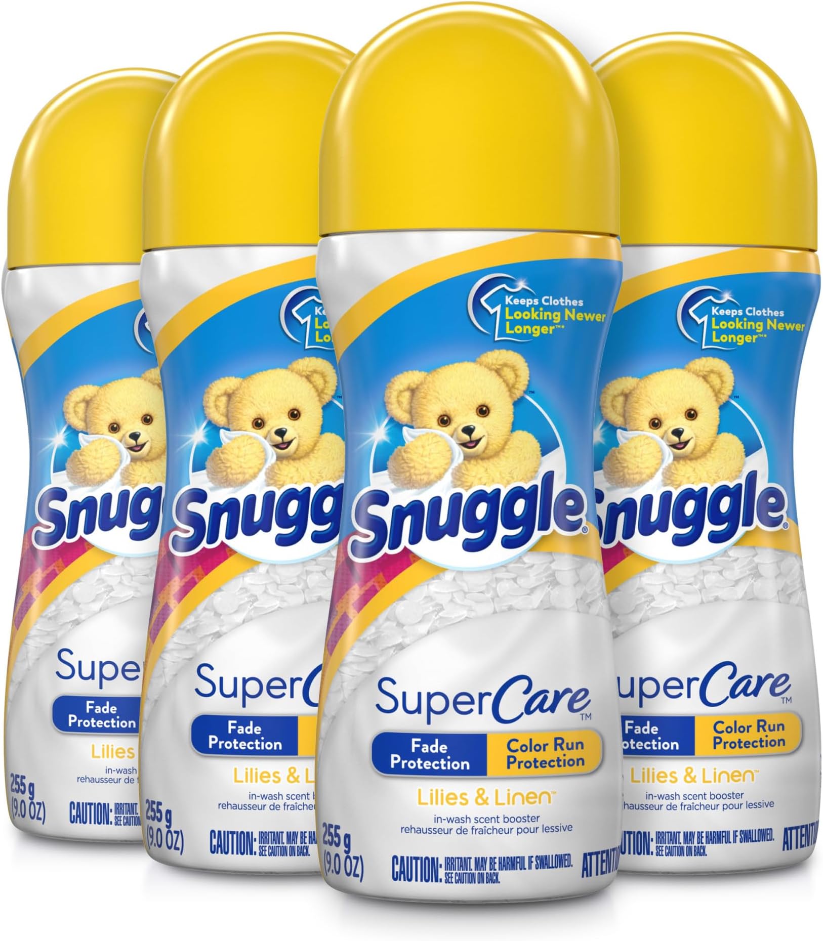 SuperCare in-Wash Scent Booster, Lilies and Linen, Fade Protection and Color Run Protection, 9 Ounce, 4 Count