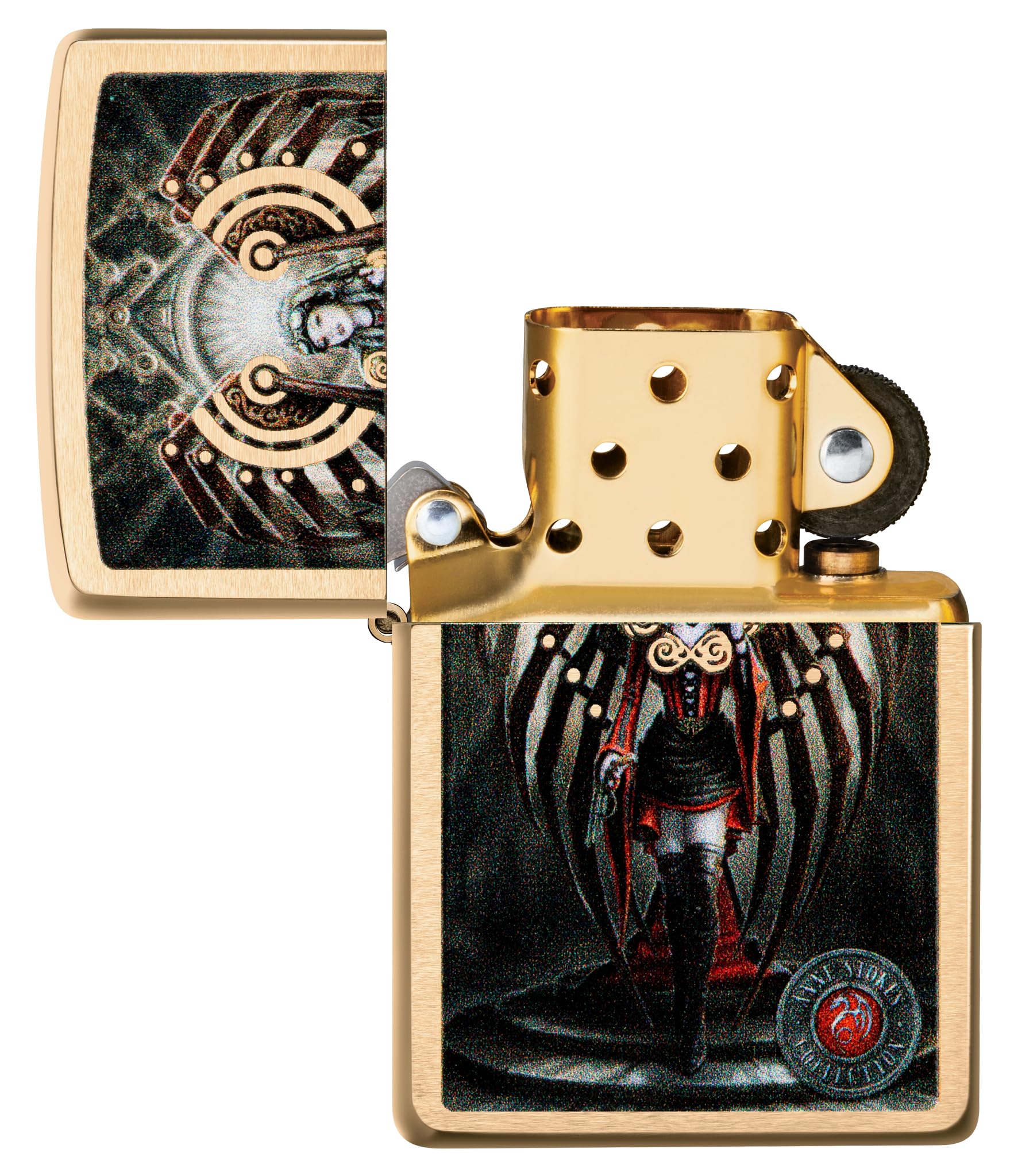 Zippo Sturmfeuerzeug Anne Stokes Collection Brushed Brass Color Image Nachfüllbar Windfest Made in USA