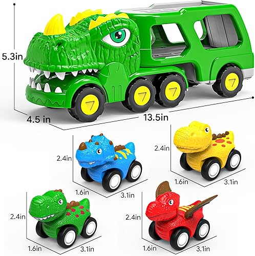 Miniatura 7 de ENJSD Juguetes para niños de 1, 2, 3, 4 años, juguetes 5 en 1 para edades de 2 a 4 años con 4 juguetes de dinosaurio para niños de 3 a 5 años,