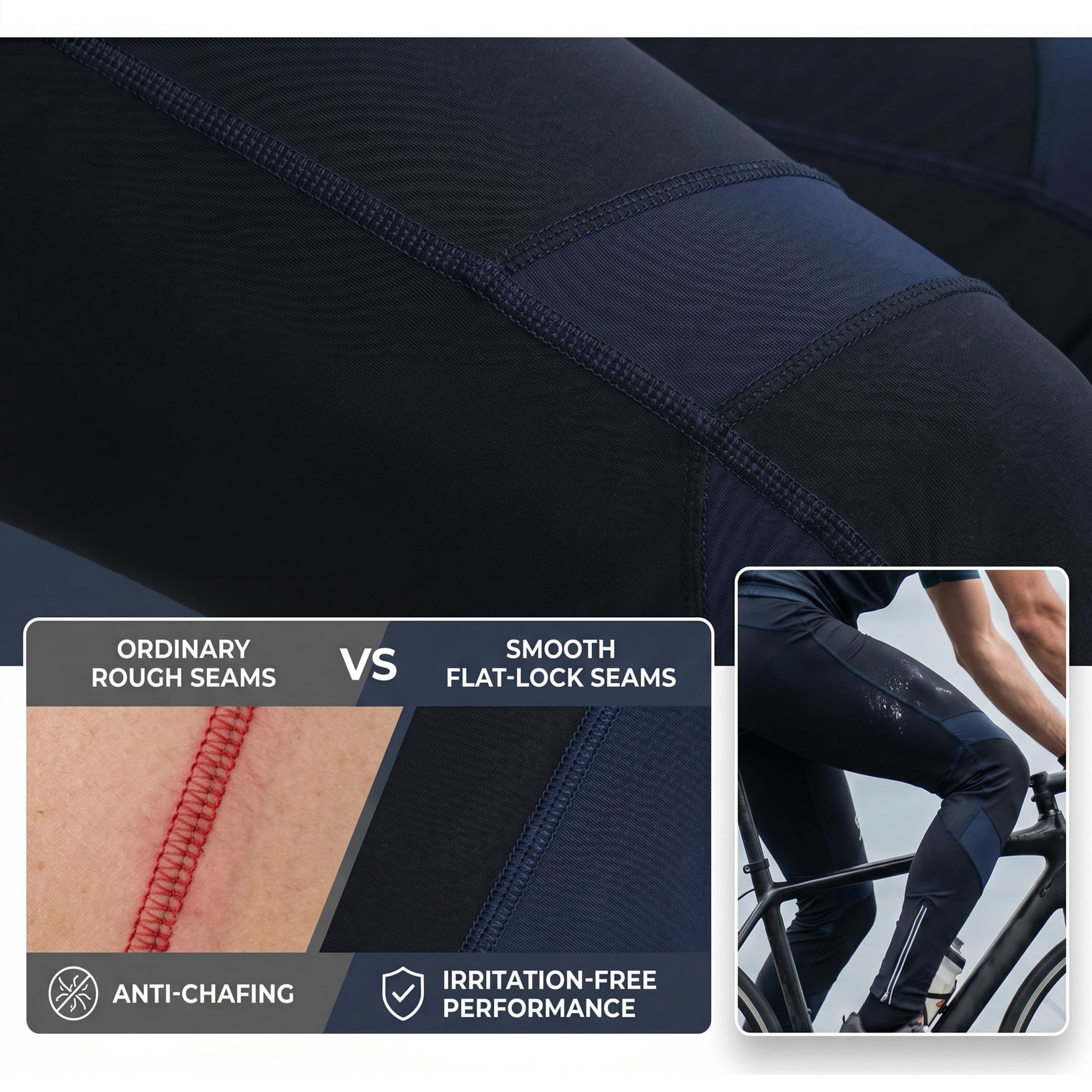 Pantalon de cyclisme tendance pour homme - Coolmax rembourré - Fabriqué en matériau Roubaix très élastique et dense pour de longues promenades à vélo confortables - Disponible en 5 modèles accrocheurs