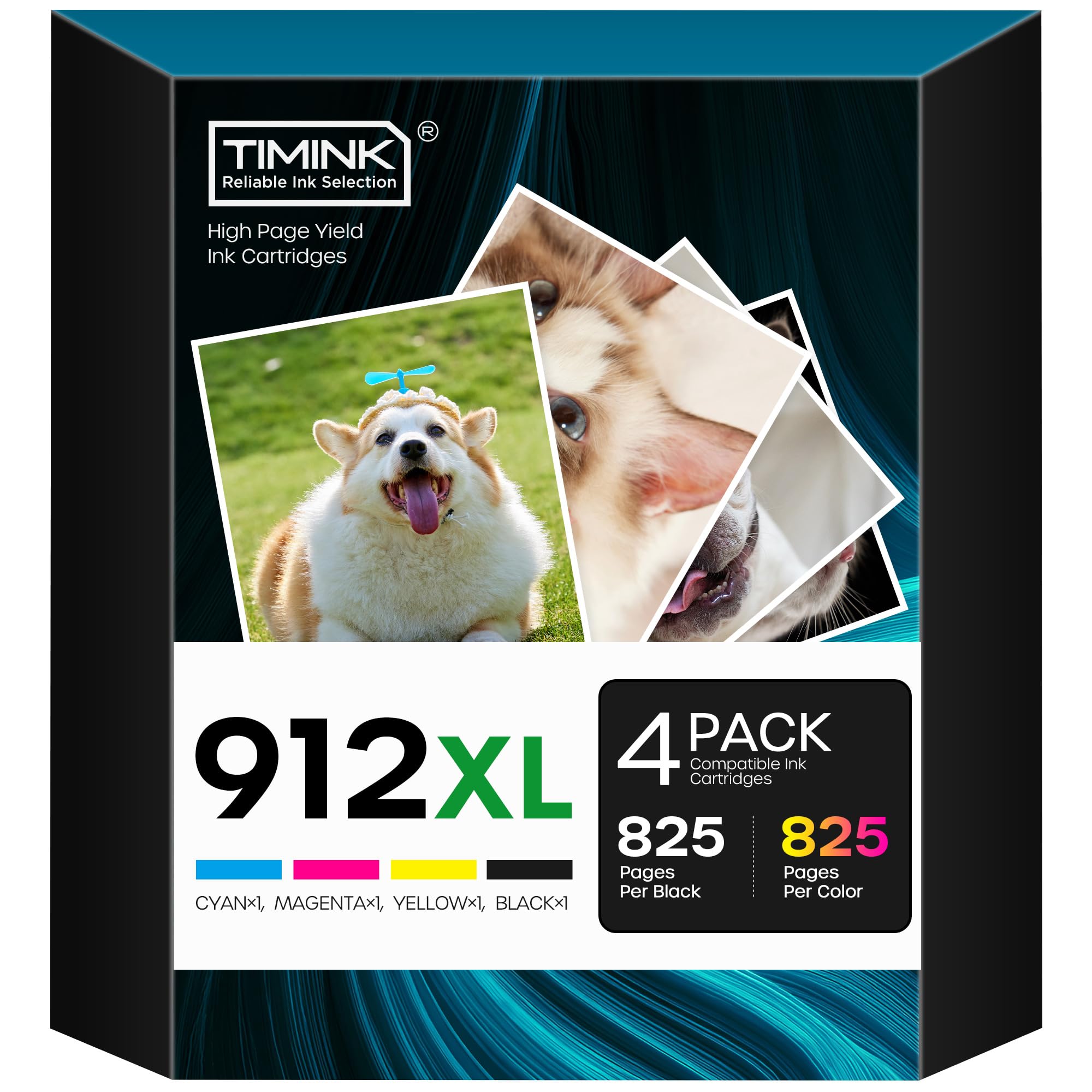 912 XL Cartuchos compatibles con HP 912 Multipack 912XL para HP OfficeJet 8010 8012 8013 8014 8015 8017 8018 para HP OfficeJet Pro 8022 8023 8024 8025 8030 (Paquete de 4)