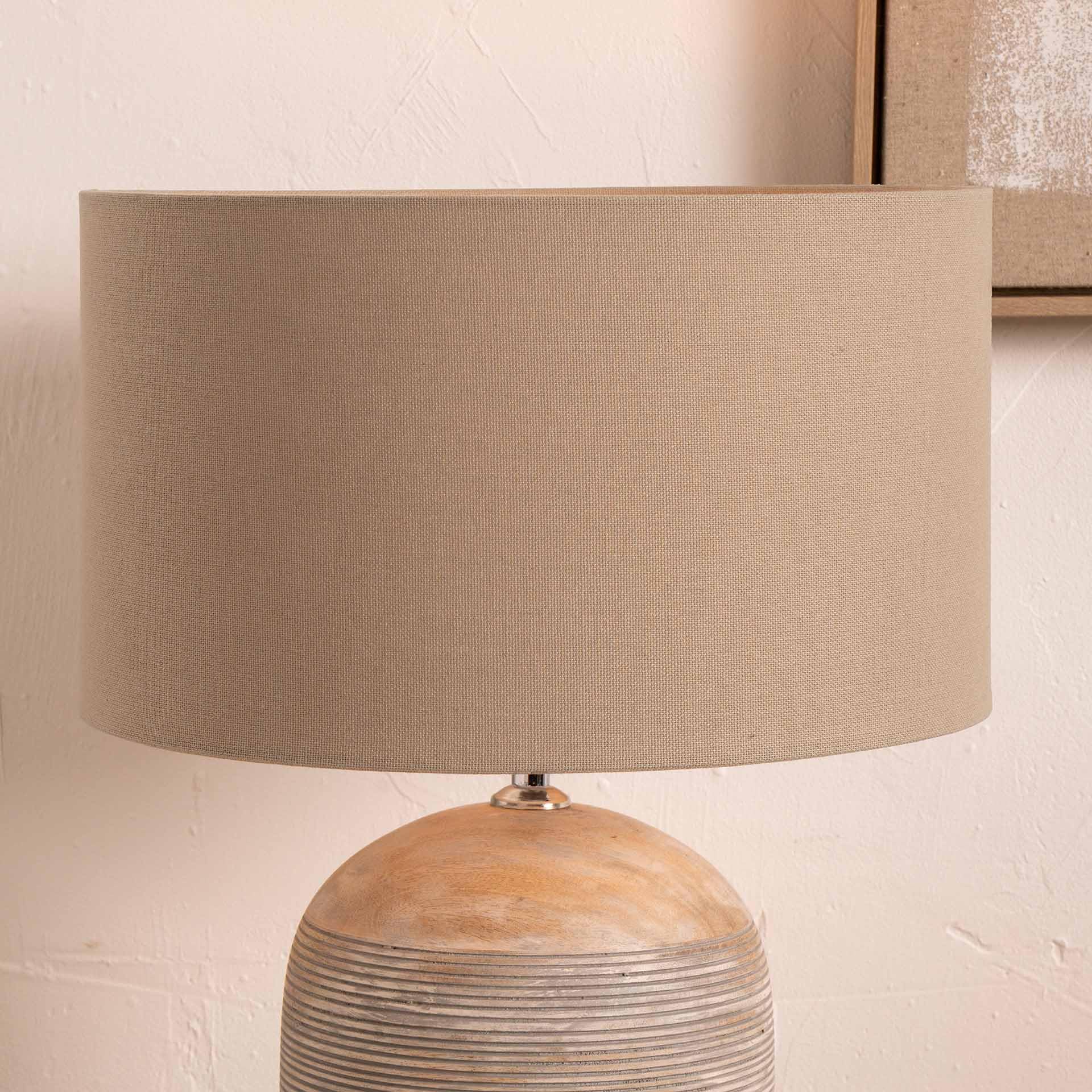 Pacific Lifestyle 45Cm Taupe Table Lampshade Cream Drum Floor Lamp Shade from B&Q