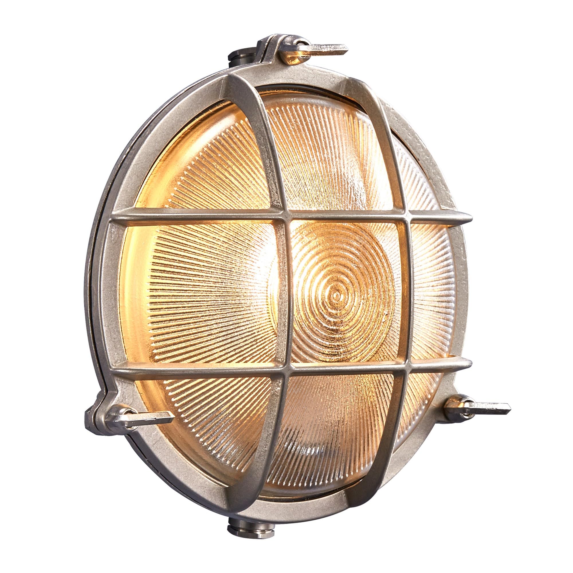 Nordlux Polperro Outdoor Wall Light Silver Brass E27 Coastal/Marine Safe - Garden, Patio, Entrance Mains Powered, IP64