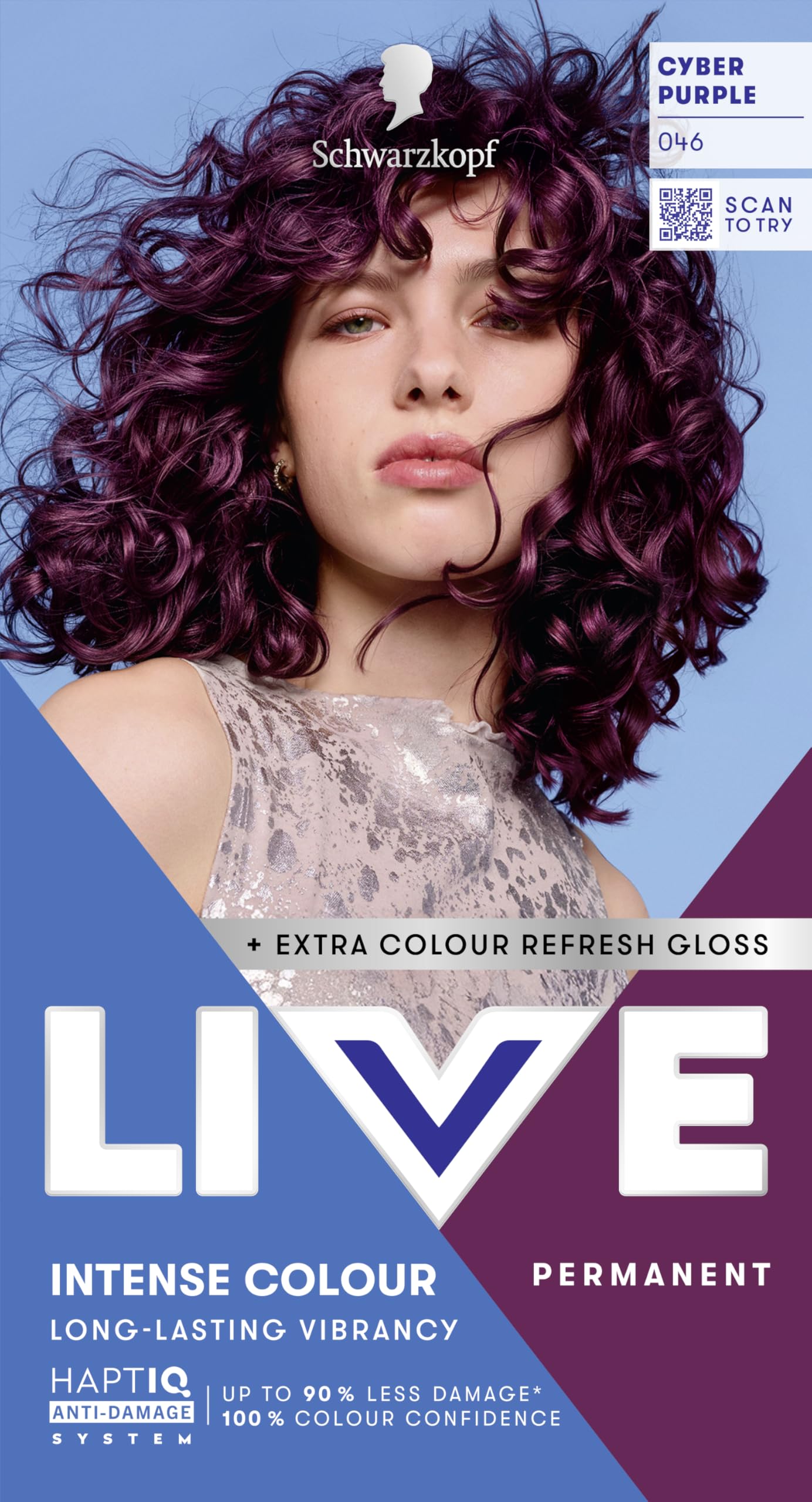 Schwarzkopf LIVE Intense Colour Hair Dye, 046 Cyber Purple