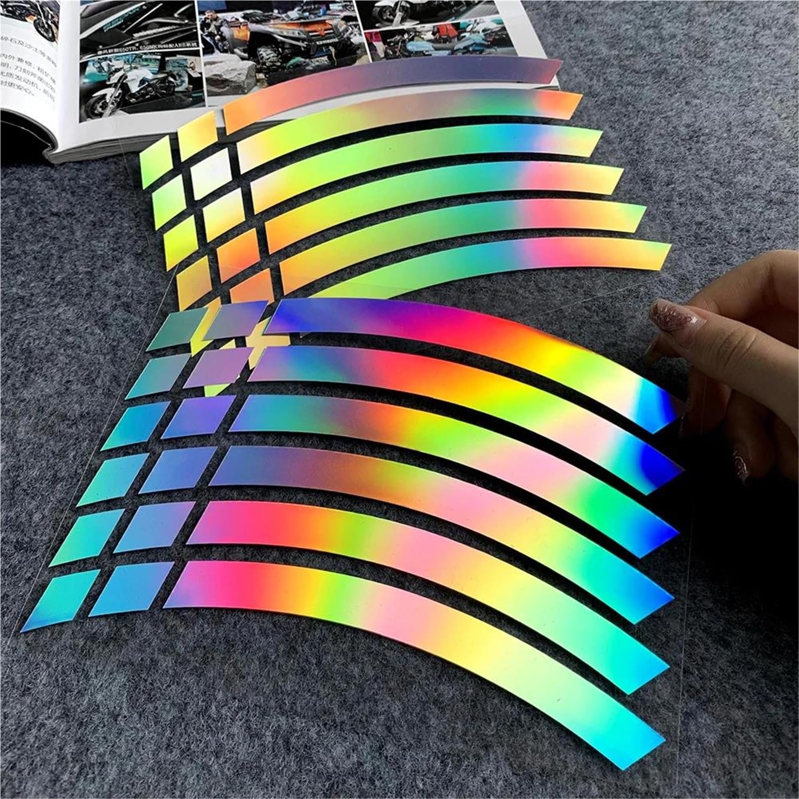 Motorcycle Decal Sticker Reflective Motorcycle Wheel Sticker Hub Inner Decals Rim Stripe Tape for H-onda PCX 125 PCX125 PCX-125(Natural)