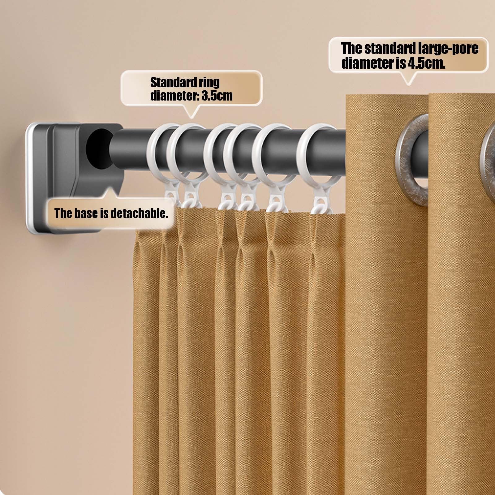 Tringle à Rideau de Douche Sans Perçage 40-500cm Tringle de Rideau de Douche Réglable Tringle Télescopique Inox Extensible Barre Rideau Douche Antidérapant pour Penderies