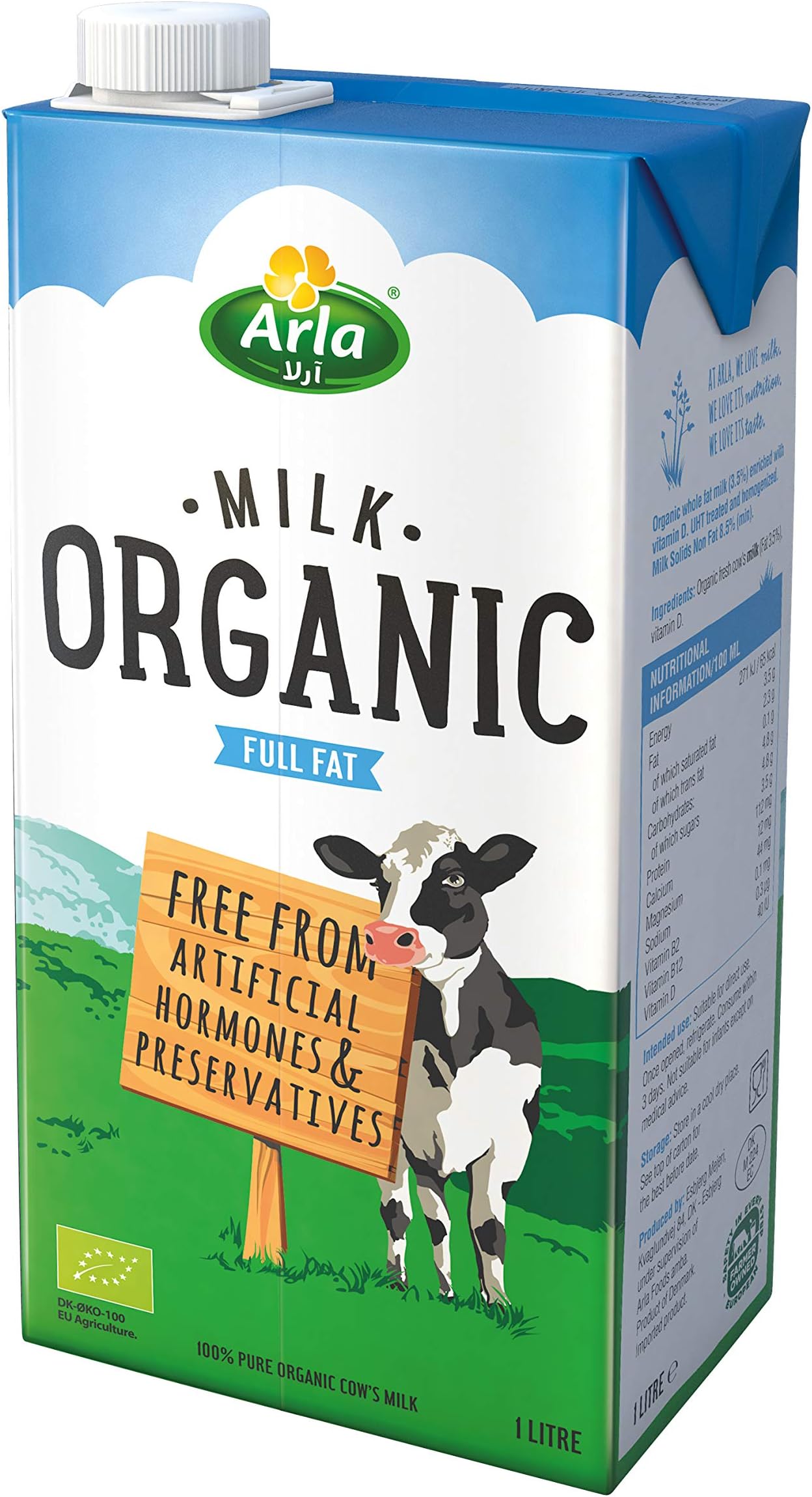 Arla Organic Full Fat UHT Milk 1 ltr