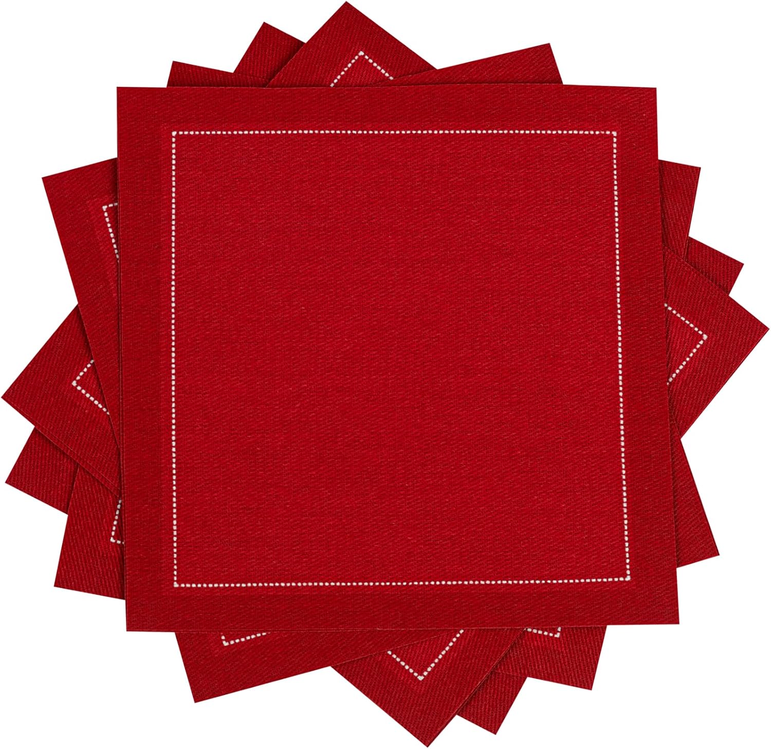 White Cotton Cocktail Napkins - 100% Cotton - 50 x pack - 4.5” x 4.5” - Hotel Quality, Soft & Absorbent, Ideal for Home, Party & Special Events, Bridal Showers, Wedding, Anniversary & Birthdays.