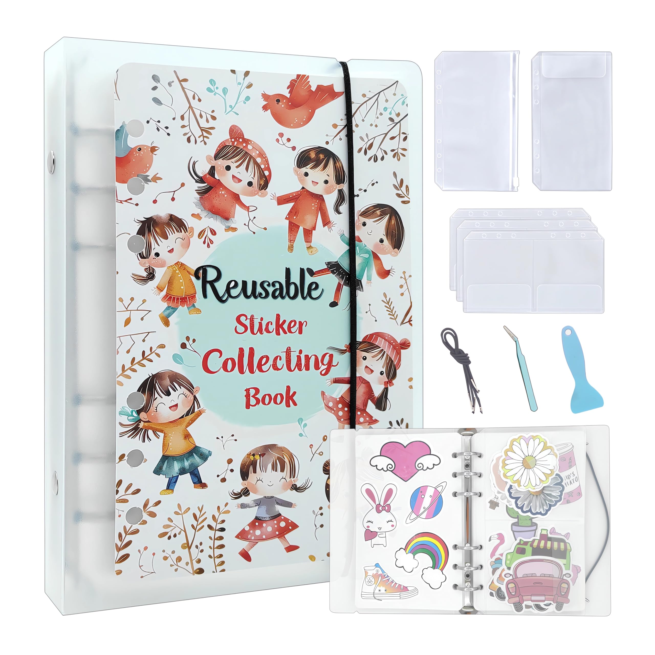 Amazon | Smilange シール帳 女の子 シール帳はがせる両面剥離紙