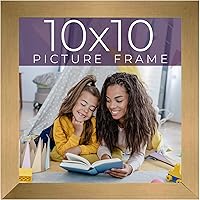 Vista 1 de Marco de madera maciza de bronce dorado de 10 x 10 pulgadas de ancho de 0.75 pulgadas Profundidad del marco interior de 0.5 pulgadas Completo