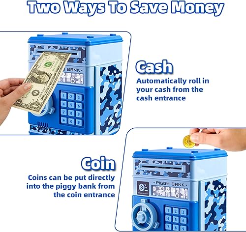 Miniatura 2 de LittleStar - Alcancía electrónica para niños y niñas, mini cajero automático electrónico para niños y bebés, caja de ahorro de dinero con