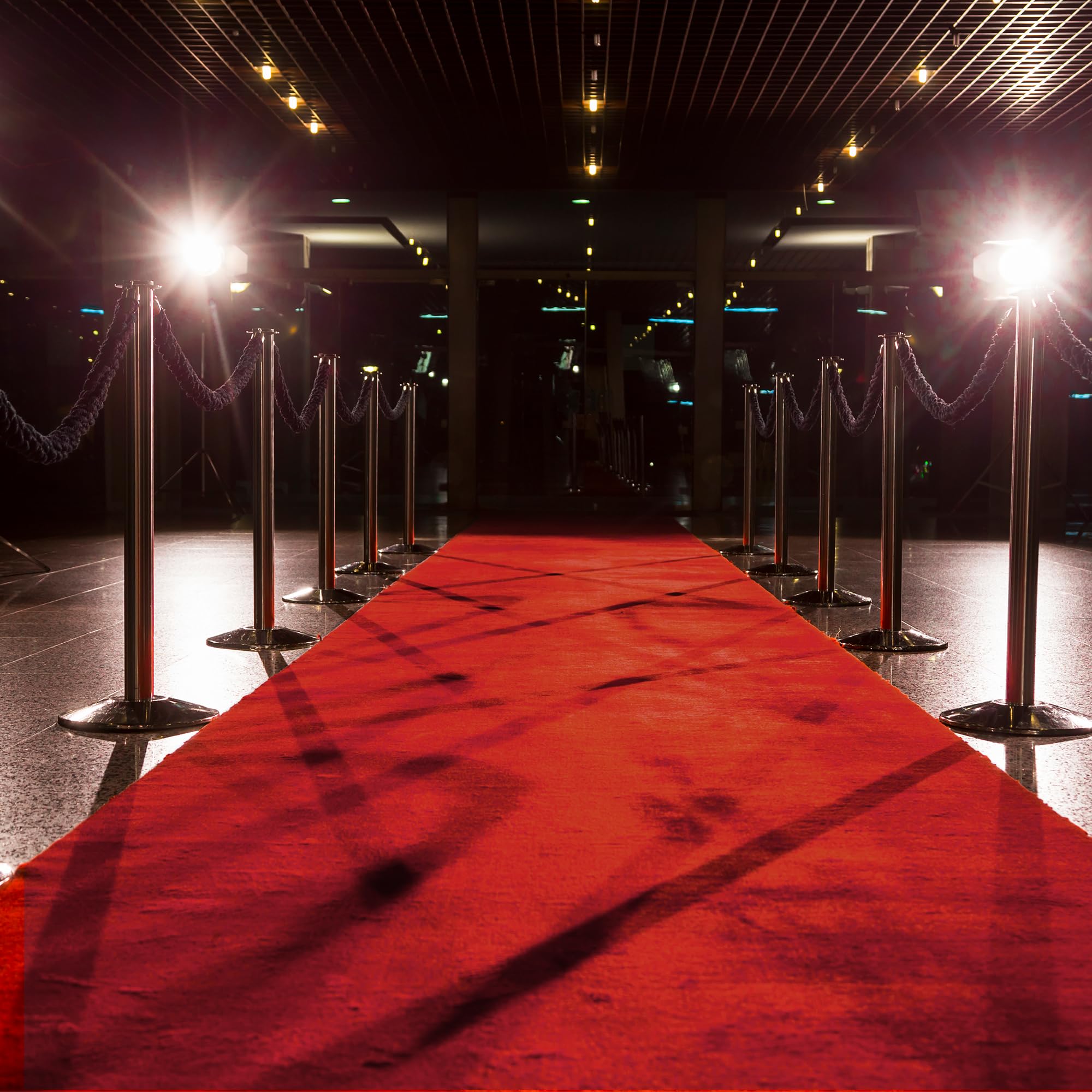 Nisorpa Roter Teppich 1x10M VIP Event Teppich 5.5mm Dick Roter Teppich Läufer 340 g/m² Party Rutschfester Red Carpet