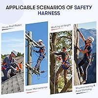 Vista 7 de Sorano Safety Kit de protección contra caídas, arneses de techo de cuerpo completo con cordón de absorción de impactos para hombres y mujeres