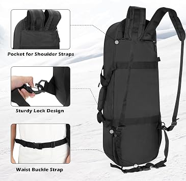 DSLEAF 25-30 Snow Shoes Bag, Snowshoes Backpack with Pockets, Bag Only