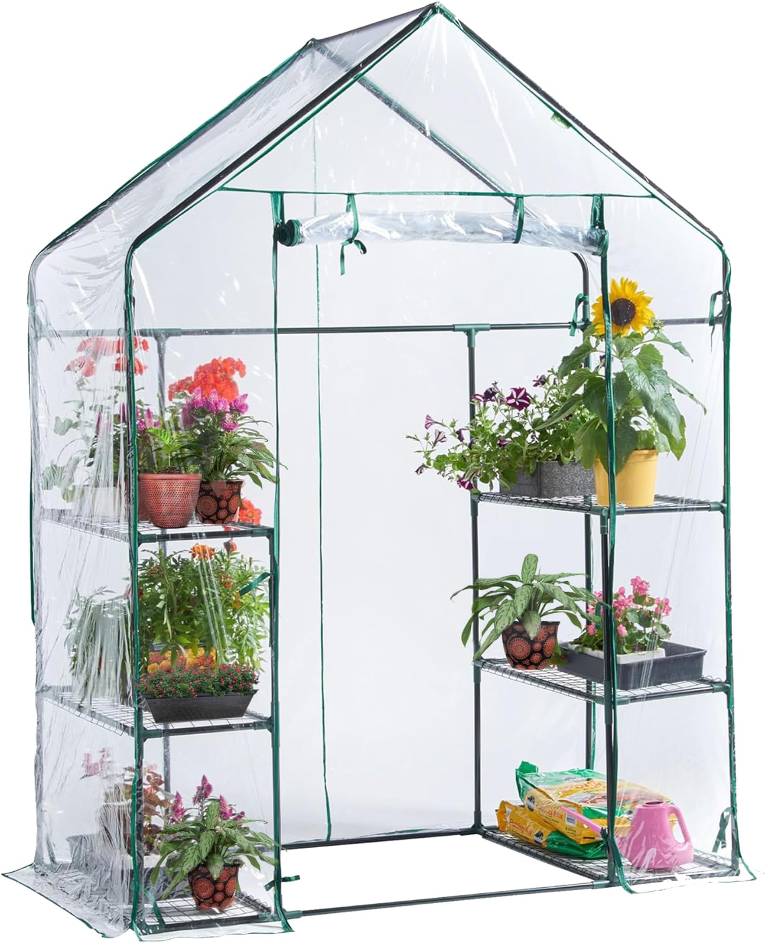 SG Traders Greenhouse with PVC Cover Cold Frame for Garden, Walk in ...