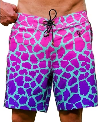 Tucann Mens Trunks 7" Compression Liner Quick Dry Zipper Pocket Chlorine Resistan 4 Way Stretch Printed Swim Shorts for Men