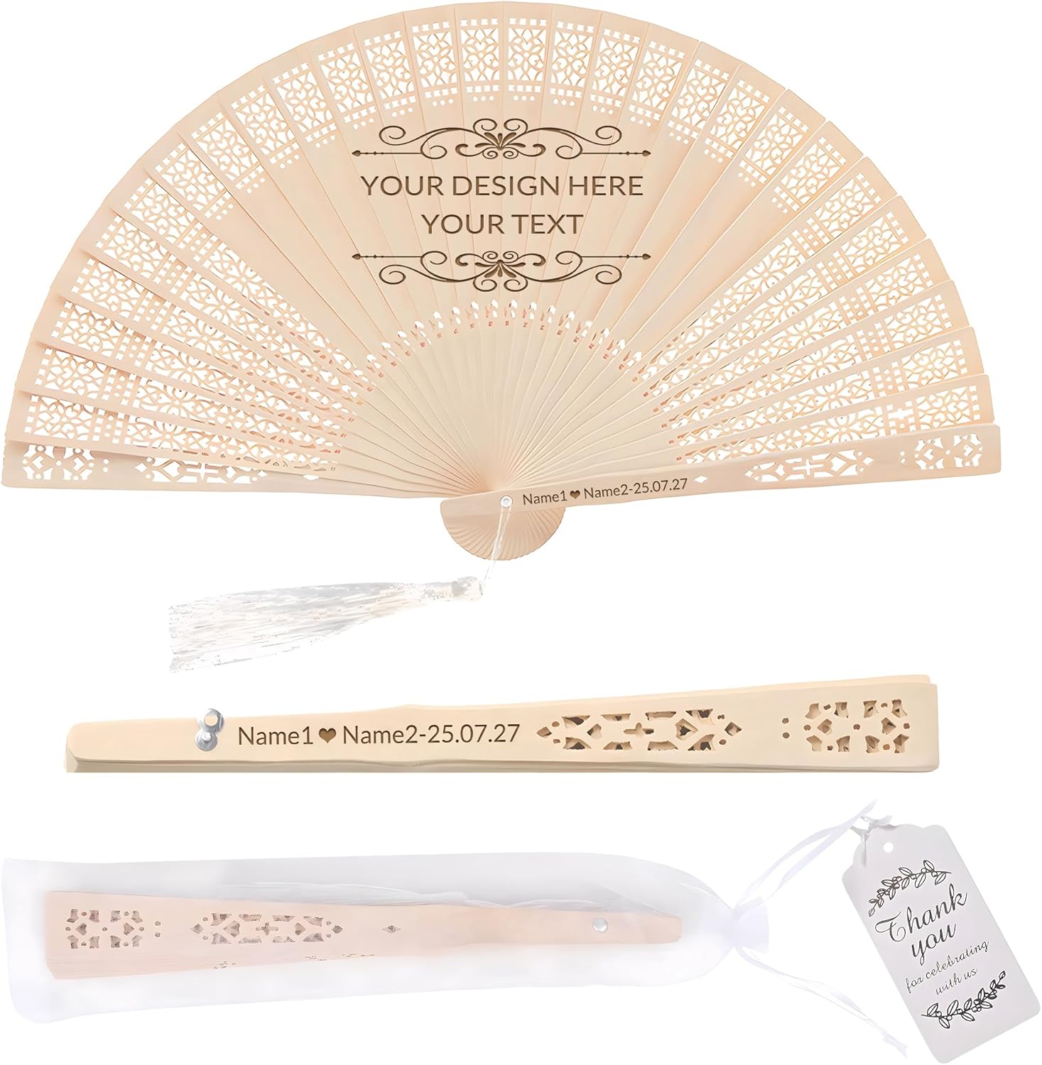 Amazon.com: MythicTokens 20 PCS Custom Fans Personalized Folding Fans ...