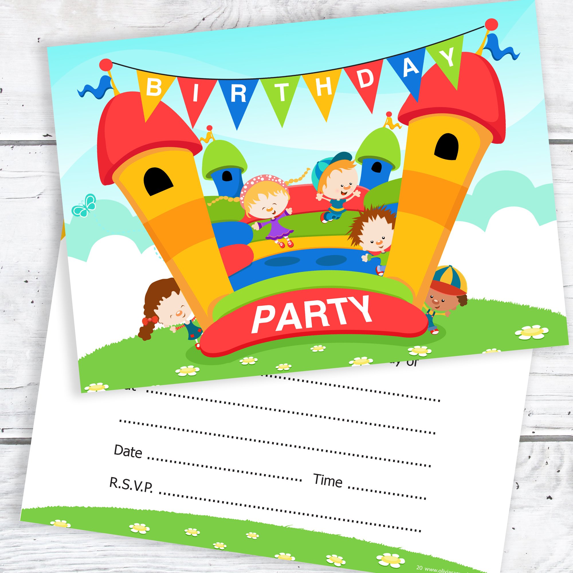 Olivia Samuel Lot De 20 Cartons D'Invitation Anniversaire