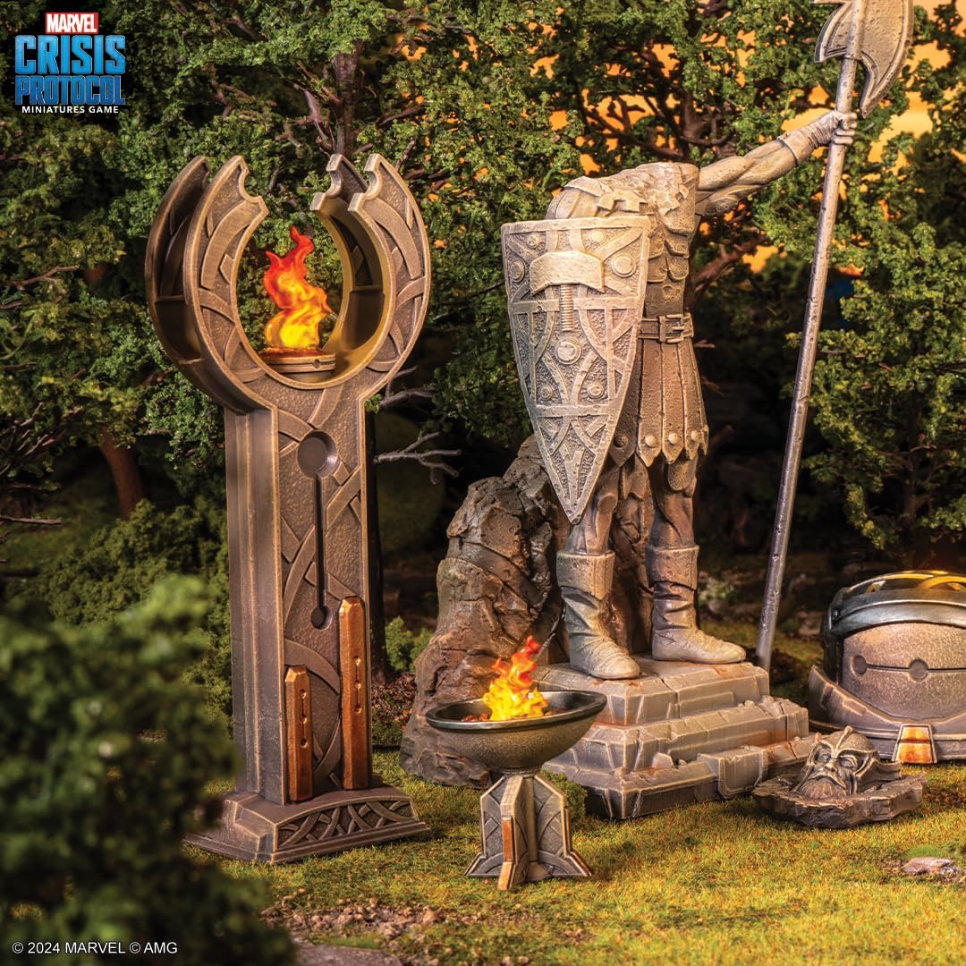 Marvel: Crisis Protocol Battle for Asgard Terrain Pack - Enhance Your Battles with Asgardian Terrain! Tabletop Superhero Game, Ages 14+, 2 Players, 90 Minute Playtime, Made by Atomic Mass Games
