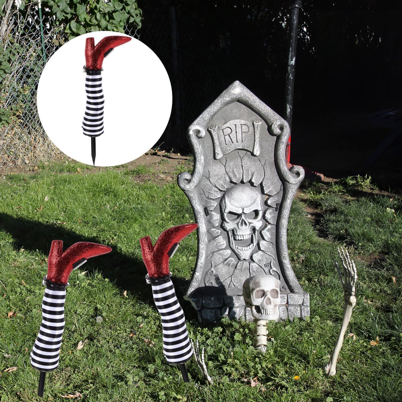 TOYANDONA Witch's Fake Legs Garden Witch Legs Halloween Scary Outdoor Decor Lawn Party Wicked Outdoor Ornaments Holiday Decoration Photo Props Wicked Decorations Prop Decor. Foam