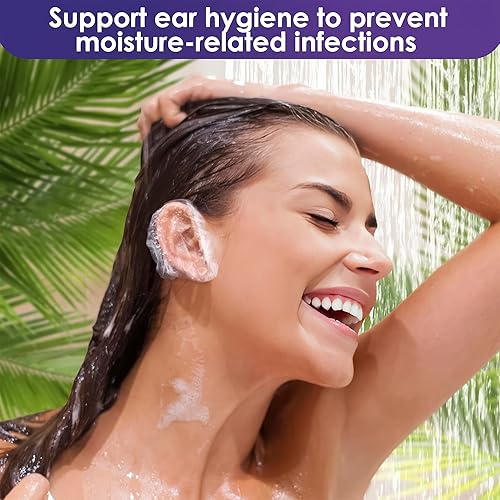 Miniatura 6 de 200 cubiertas desechables para los oídos para la ducha  Protectores de oídos impermeables para nadar cubiertas para los oídos para teñir el cabello