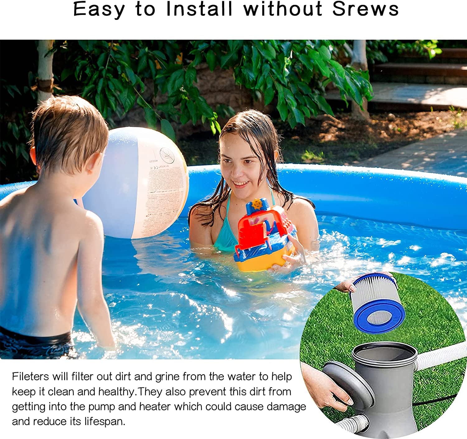 Filtro Vi para Bestway, Cartucho de Filtro de Repuesto para Piscina Tipo Vi, para Lay-Z-SPA, Miami, Paris, Vegas, Mónaco, Palm Spring, 6 Filtros