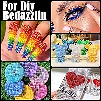 Vista 6 de Bolsa al por mayor de 3000 piezas de 4 mm de brillantes de imitación de resina con parte posterior plana, brillantes de resina redondos Siam claros