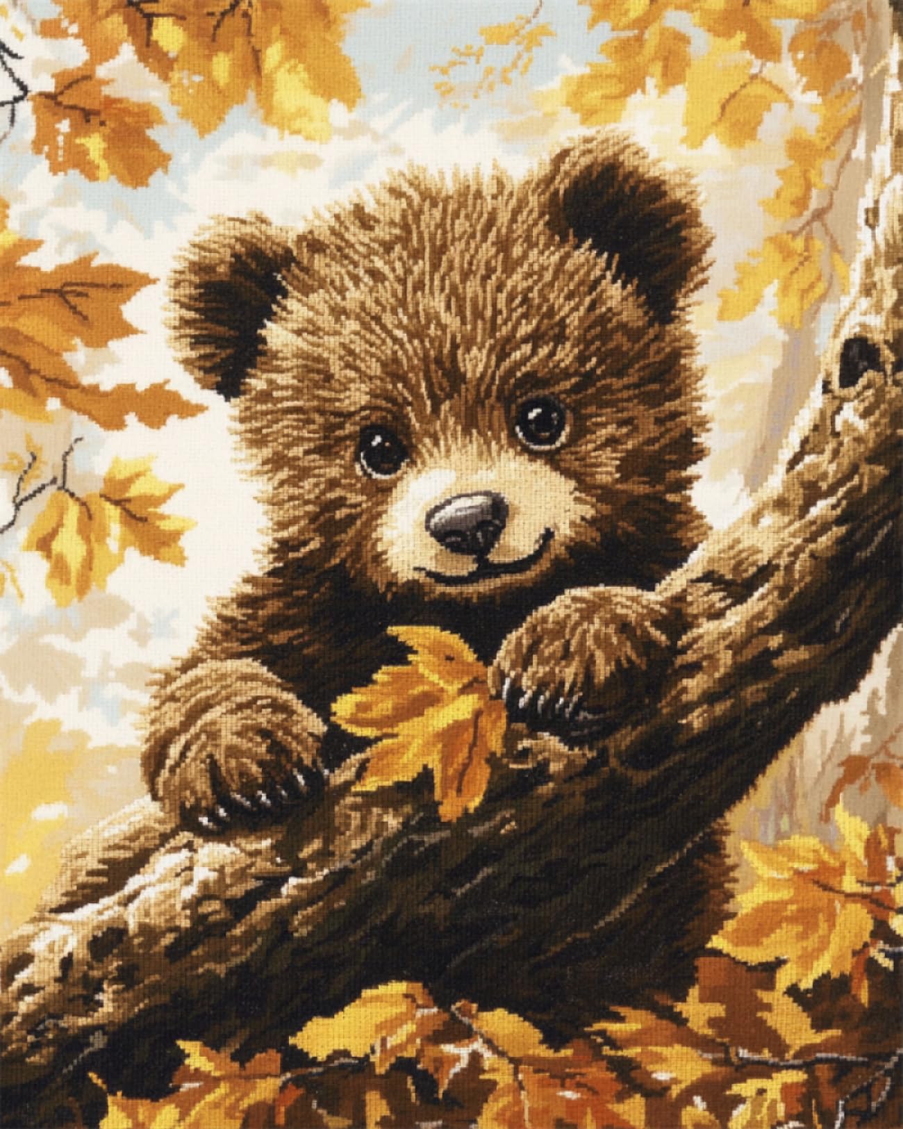 RKFLGEW DIY Perlenstickerei Kit Fantasy Bär Perlenstickerei Kit Cartoon Tiere Basteln Perlenstickerei Kit DIY Perlenarbeit Bastelset Für Anfänger 40x50cm