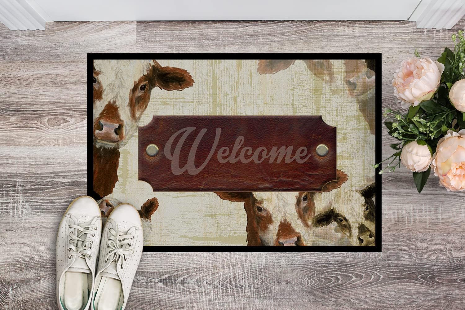 Caroline's Treasures Welcome Cow Indoor or Outdoor Mat, 18 inches x 27 inches, Multicolor, Multi Color, 18H X 27W - Image 3