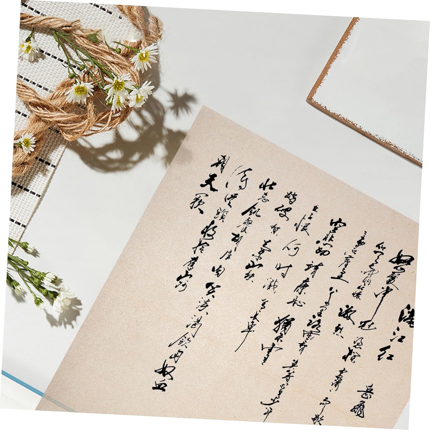 Gadpiparty 50pcs Handmade Xuan Paper for Calligraphy Painting Semi-ripe Ancient Style Traditional Texture for Art Projects and Crafting
